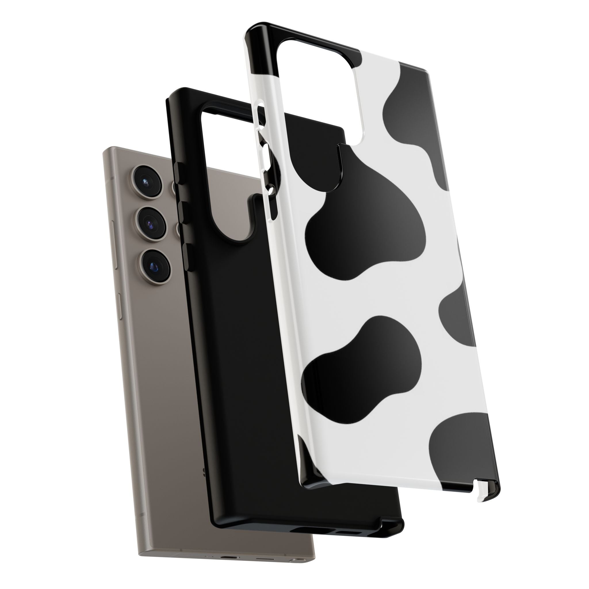 Black and White Cow Print Phone Case, Cute Tough Cases, Animal Print Case, Stylish Smartphone Accessories, Cow Lover Gift
