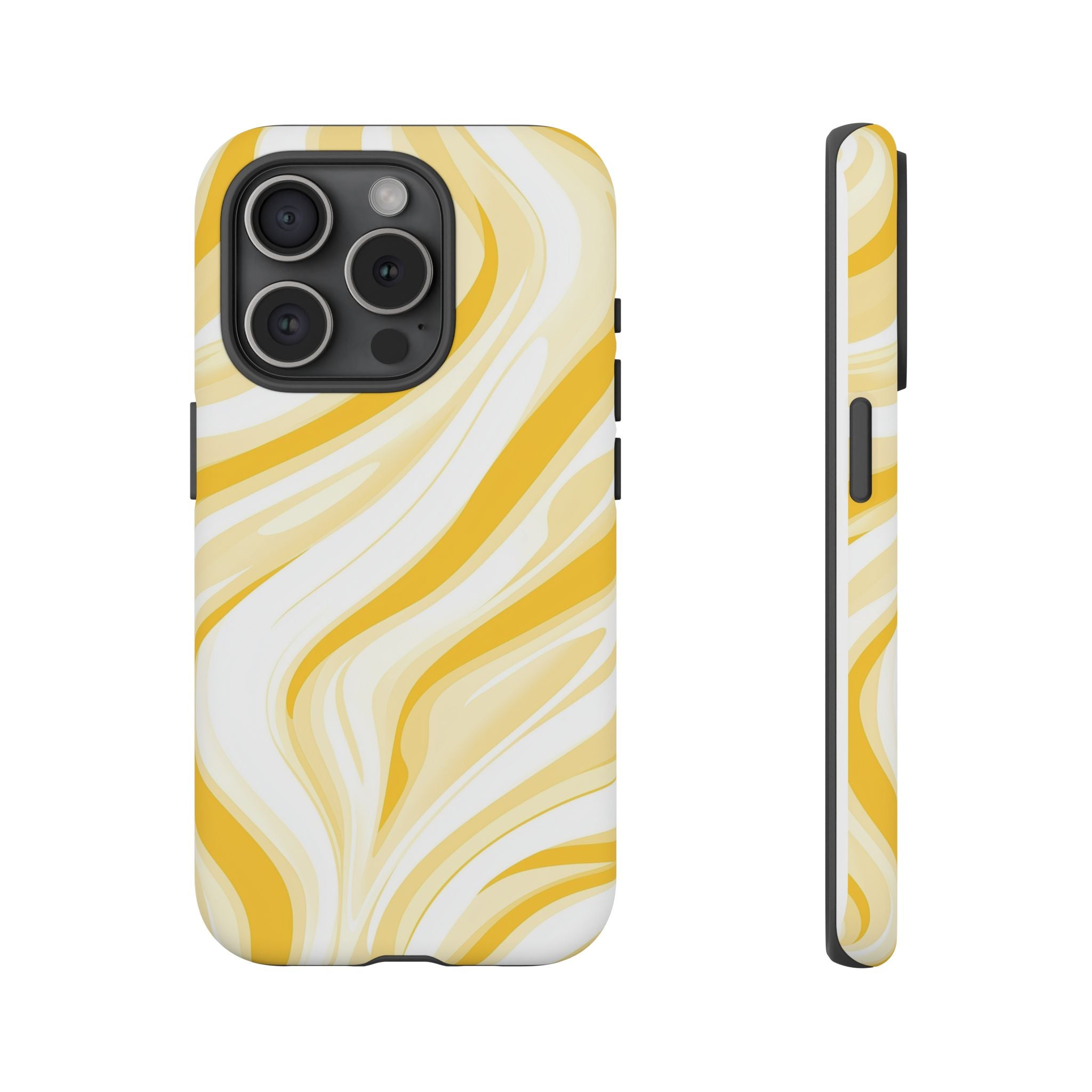 Stylish Phone Case with Yellow Marble Design