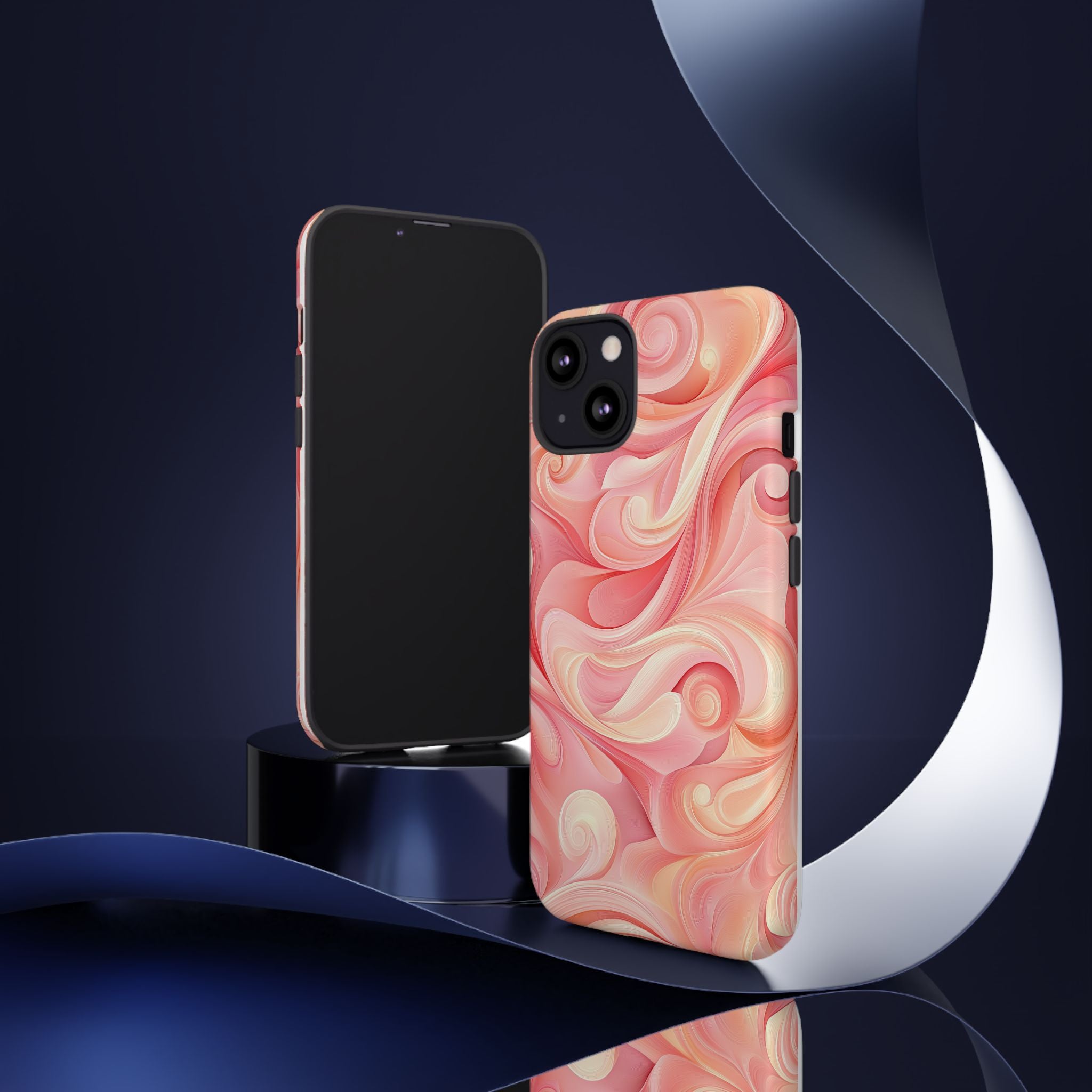 Stylish Phone Case - Tough Cases with Abstract Pink Swirls