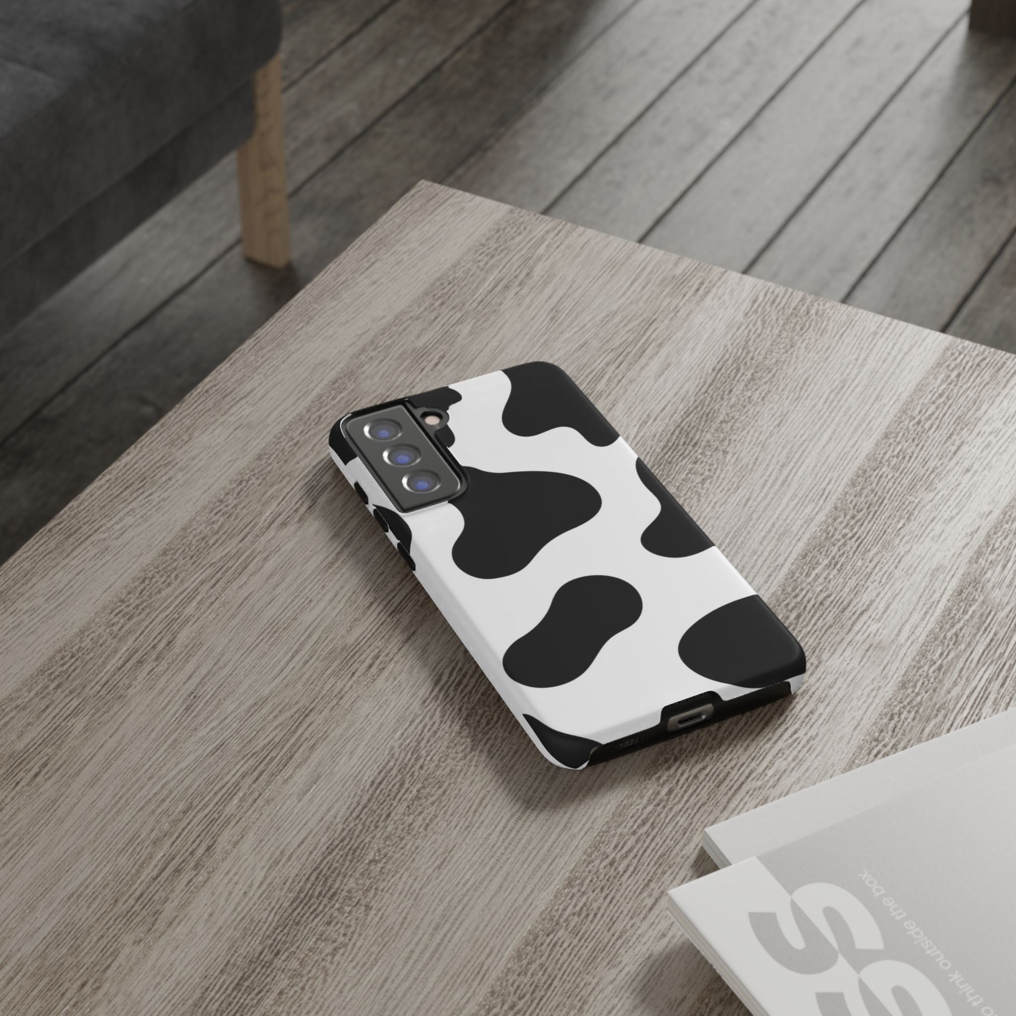 Black and White Cow Print Phone Case, Cute Tough Cases, Animal Print Case, Stylish Smartphone Accessories, Cow Lover Gift