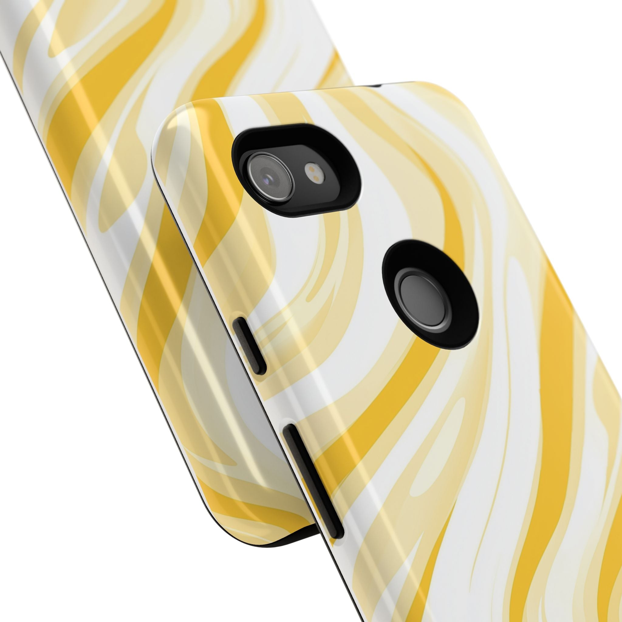 Stylish Phone Case with Yellow Marble Design