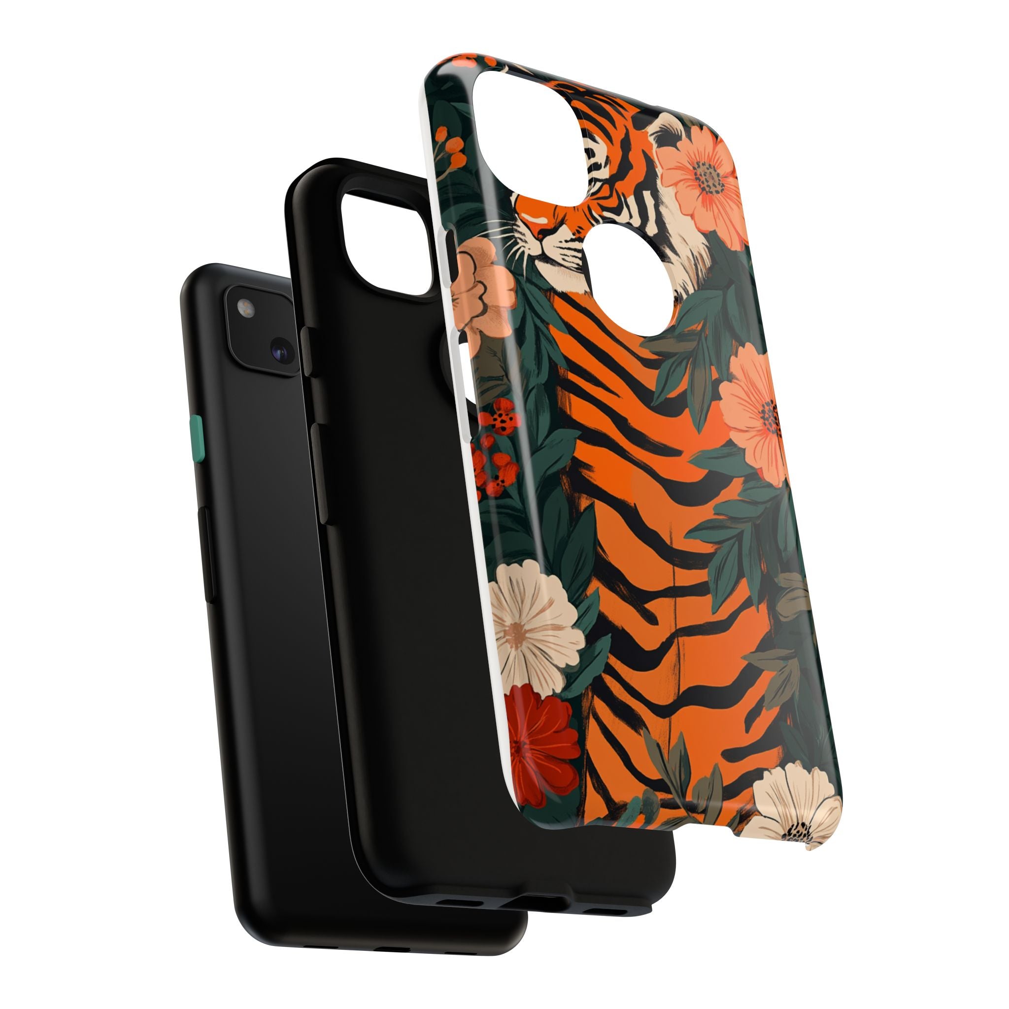 Tough Cases: Floral Tiger Phone Case