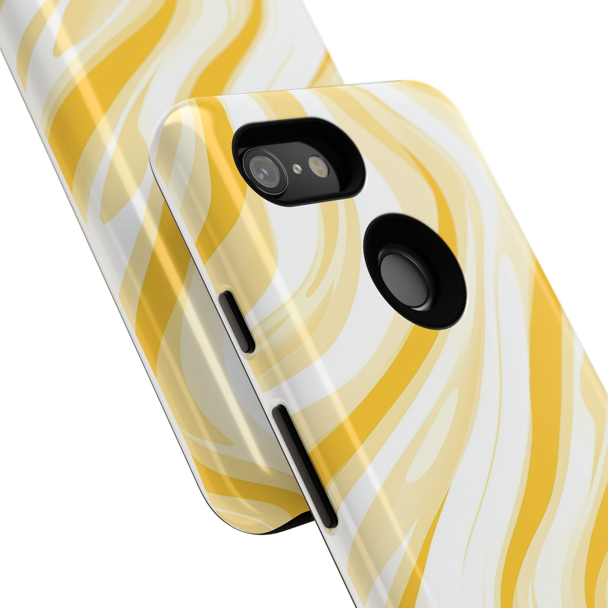 Stylish Phone Case with Yellow Marble Design