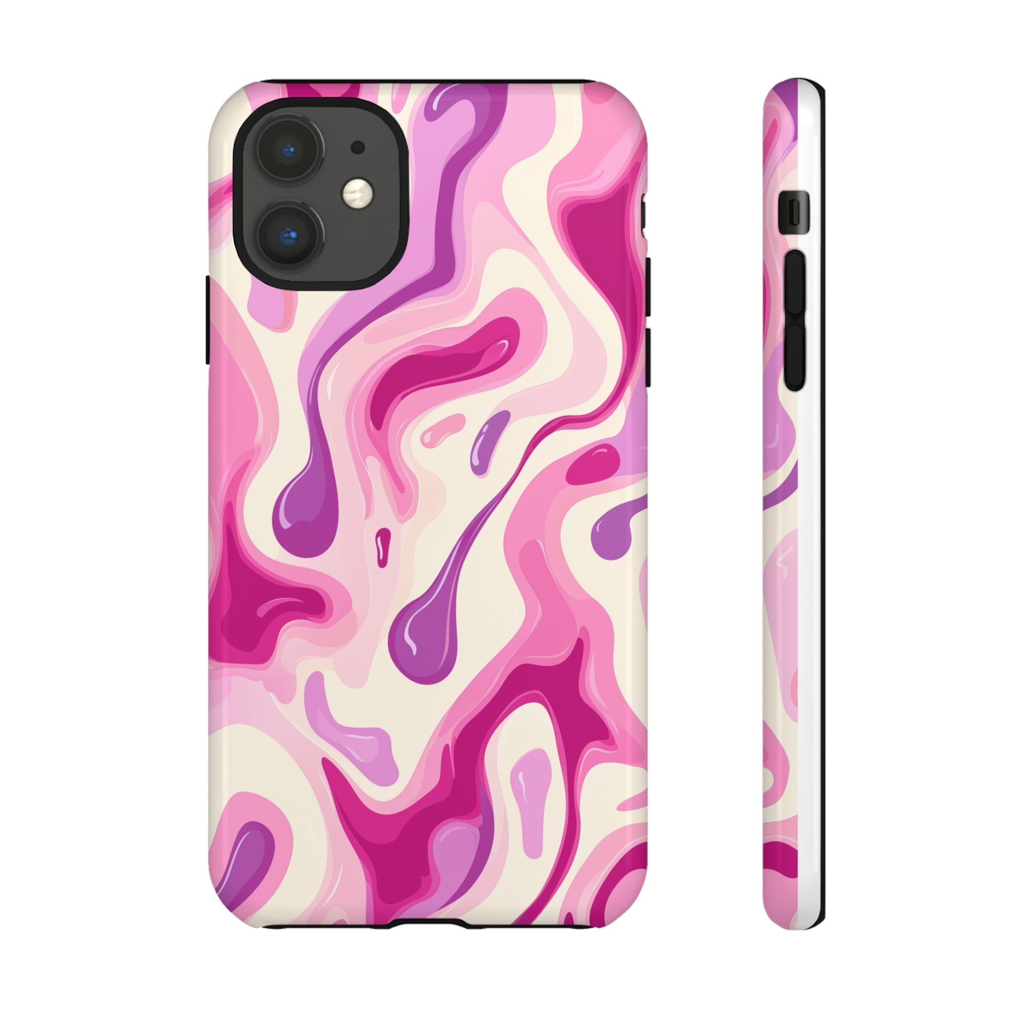 Colorful Phone Case with Abstract Pink Design