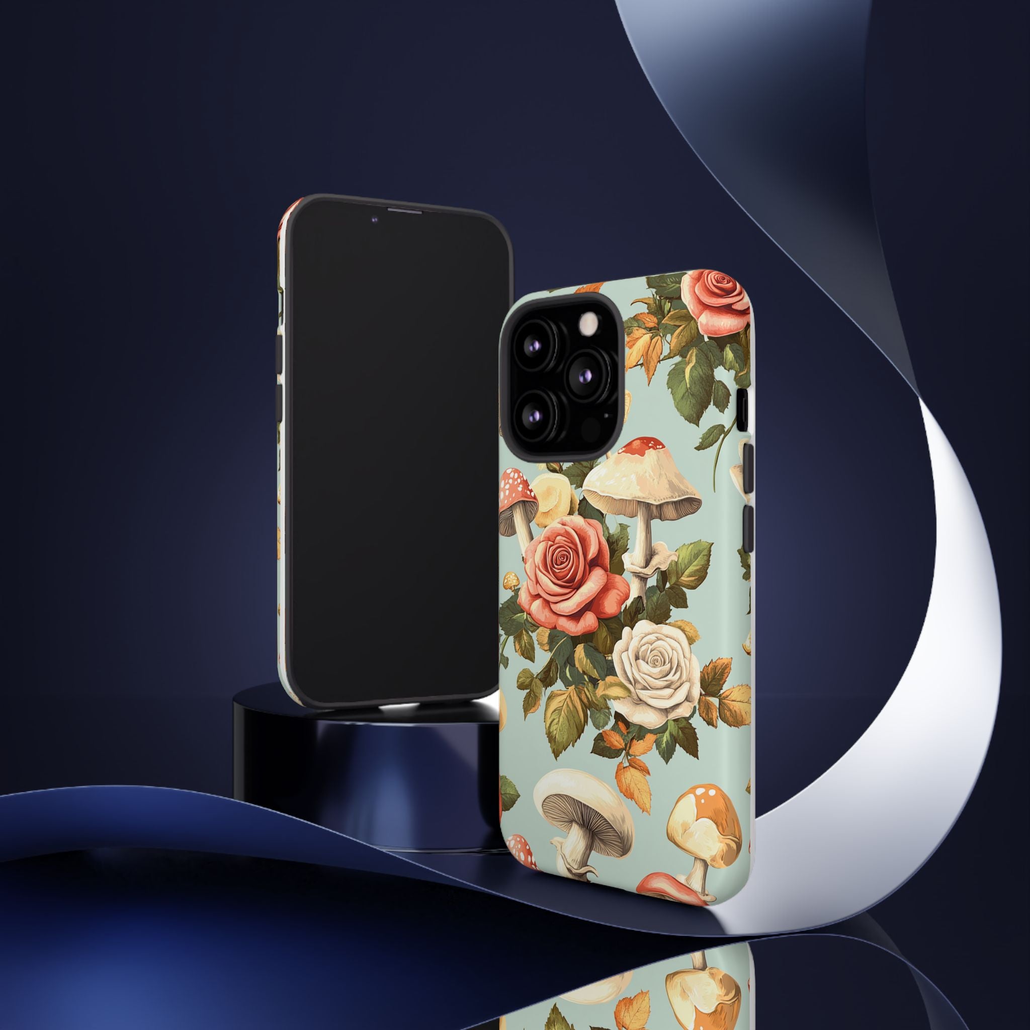 Floral Phone Case - Tough Cases with Mushroom and Rose