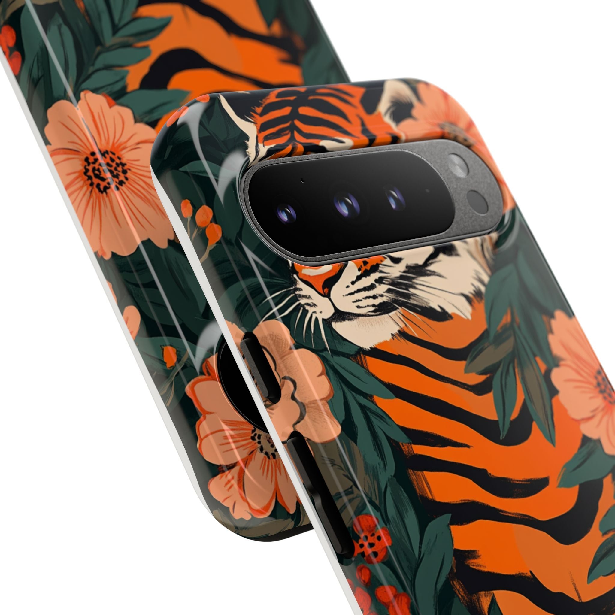 Tough Cases: Floral Tiger Phone Case