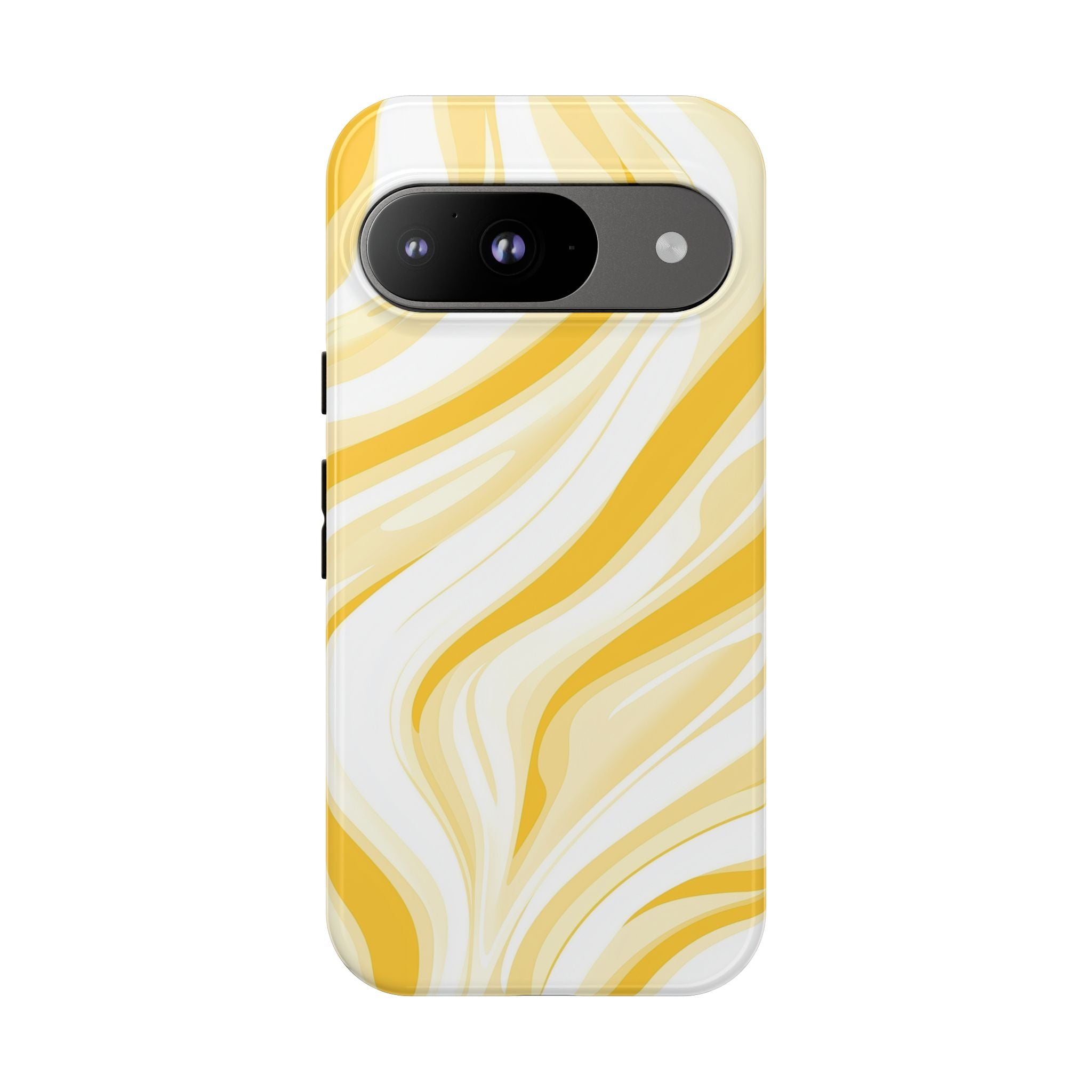 Stylish Phone Case with Yellow Marble Design