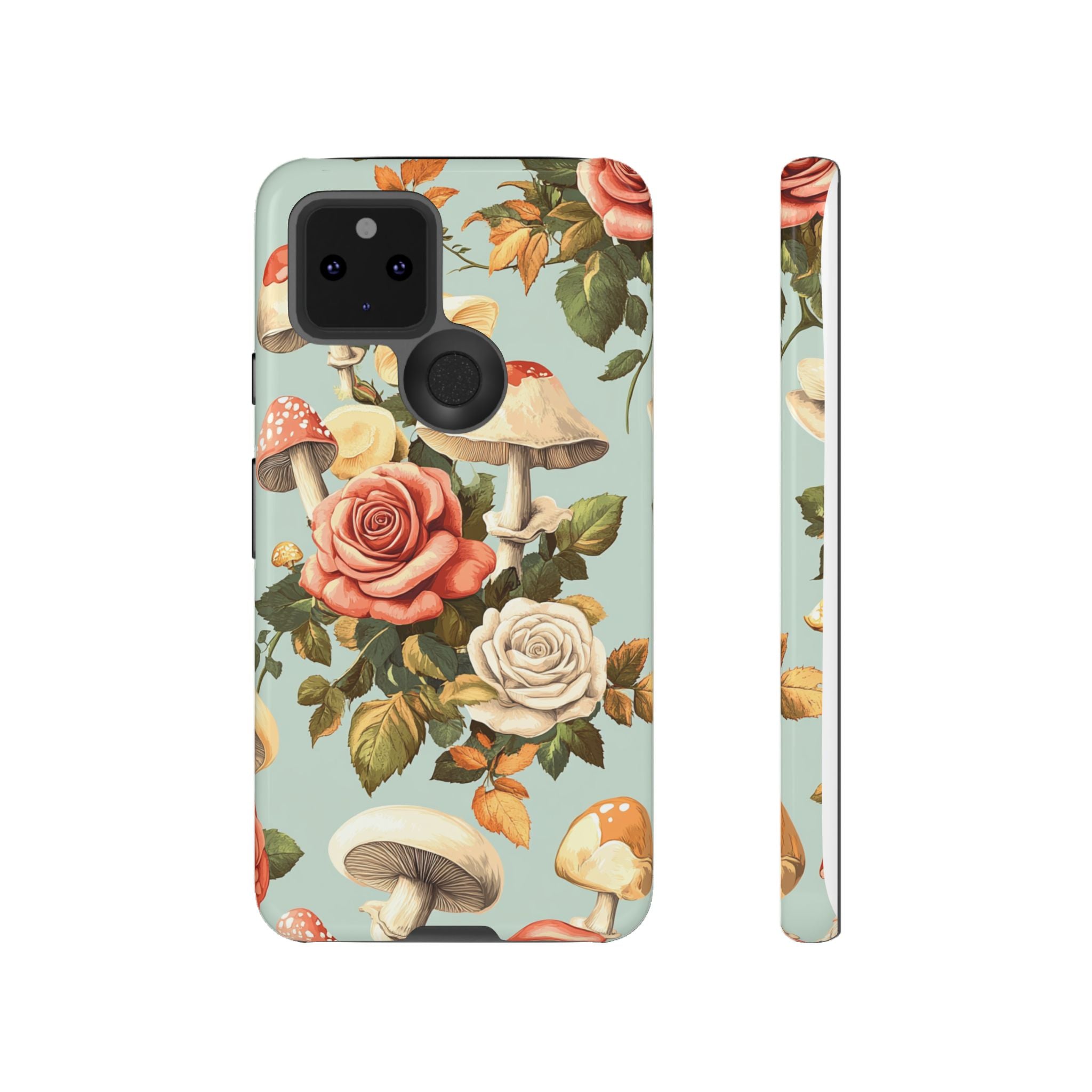 Floral Phone Case - Tough Cases with Mushroom and Rose