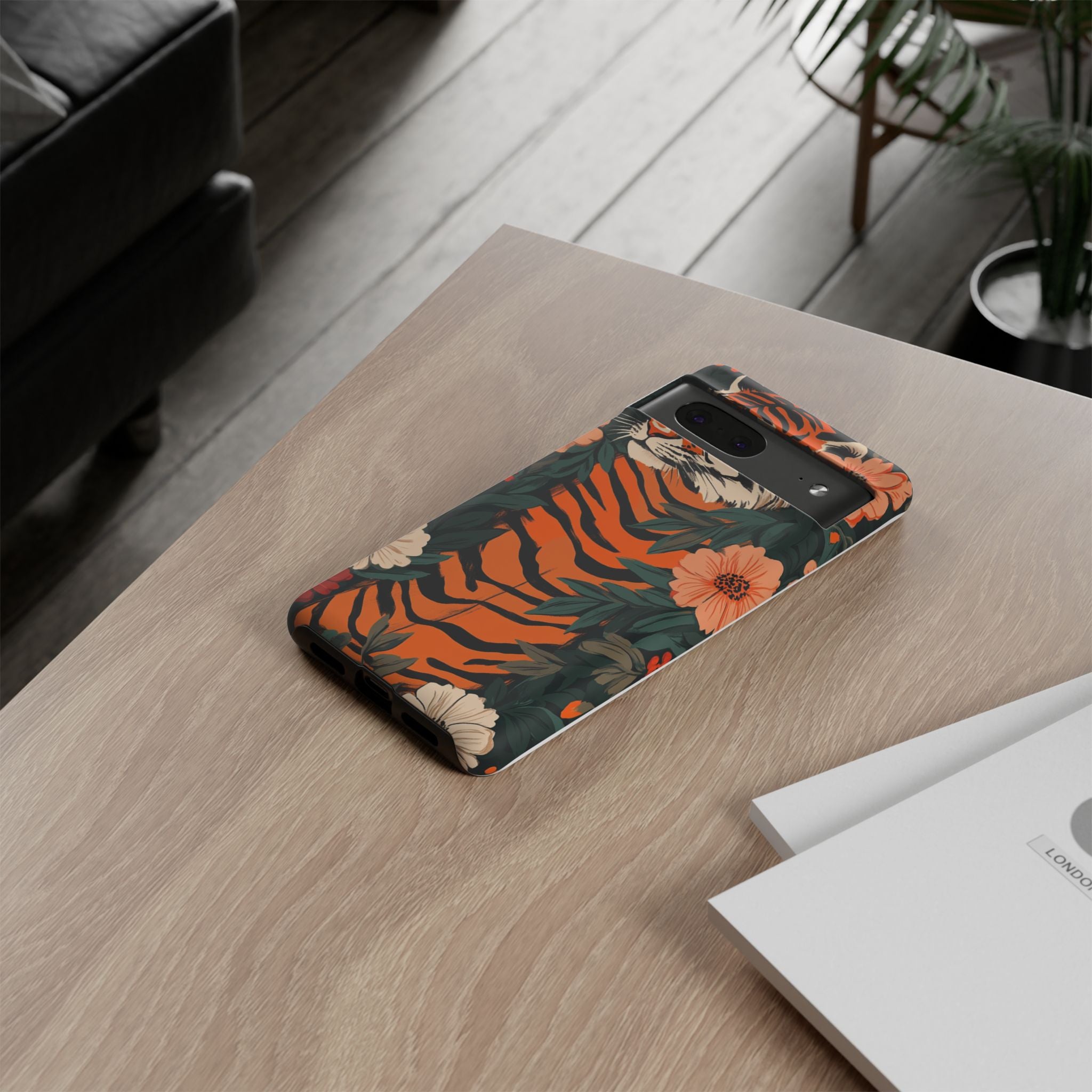 Tough Cases: Floral Tiger Phone Case