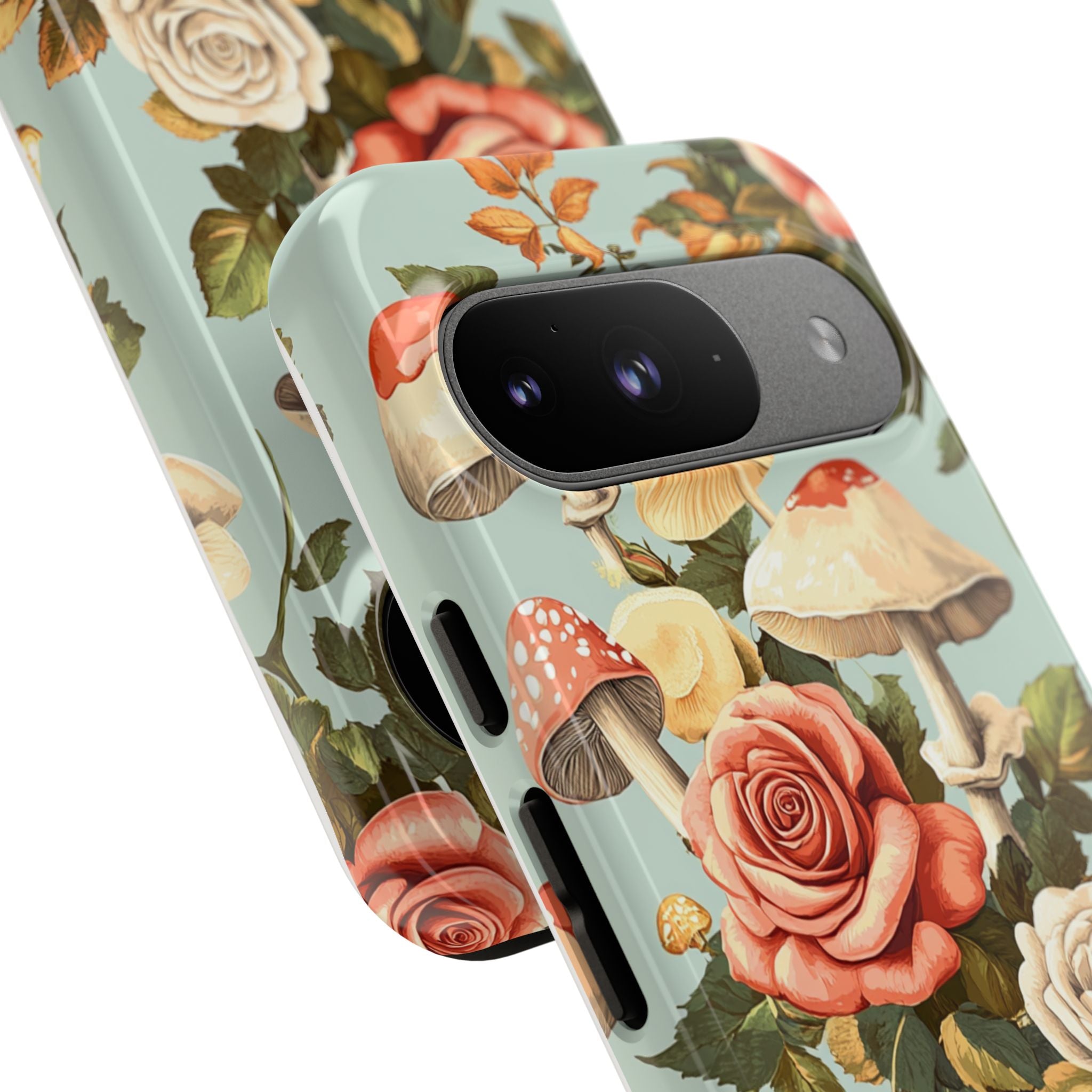 Floral Phone Case - Tough Cases with Mushroom and Rose