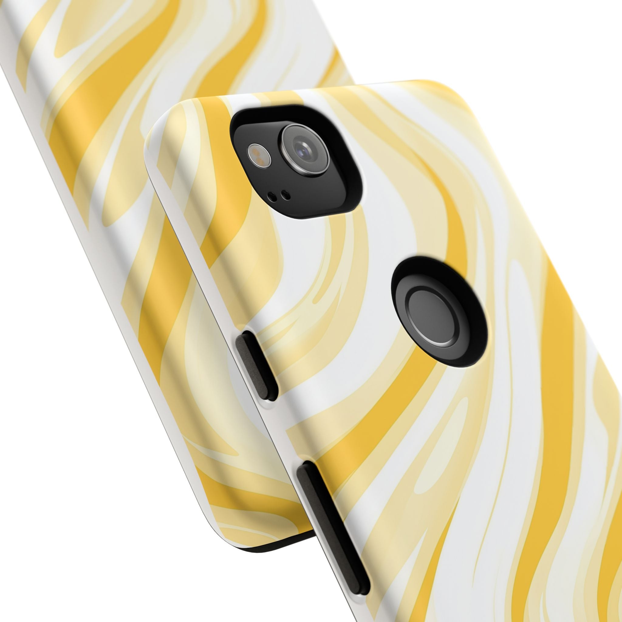 Stylish Phone Case with Yellow Marble Design