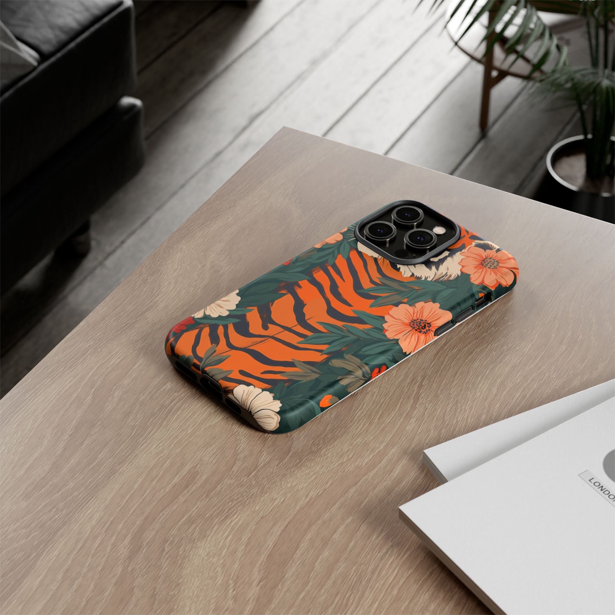 Tough Cases: Floral Tiger Phone Case
