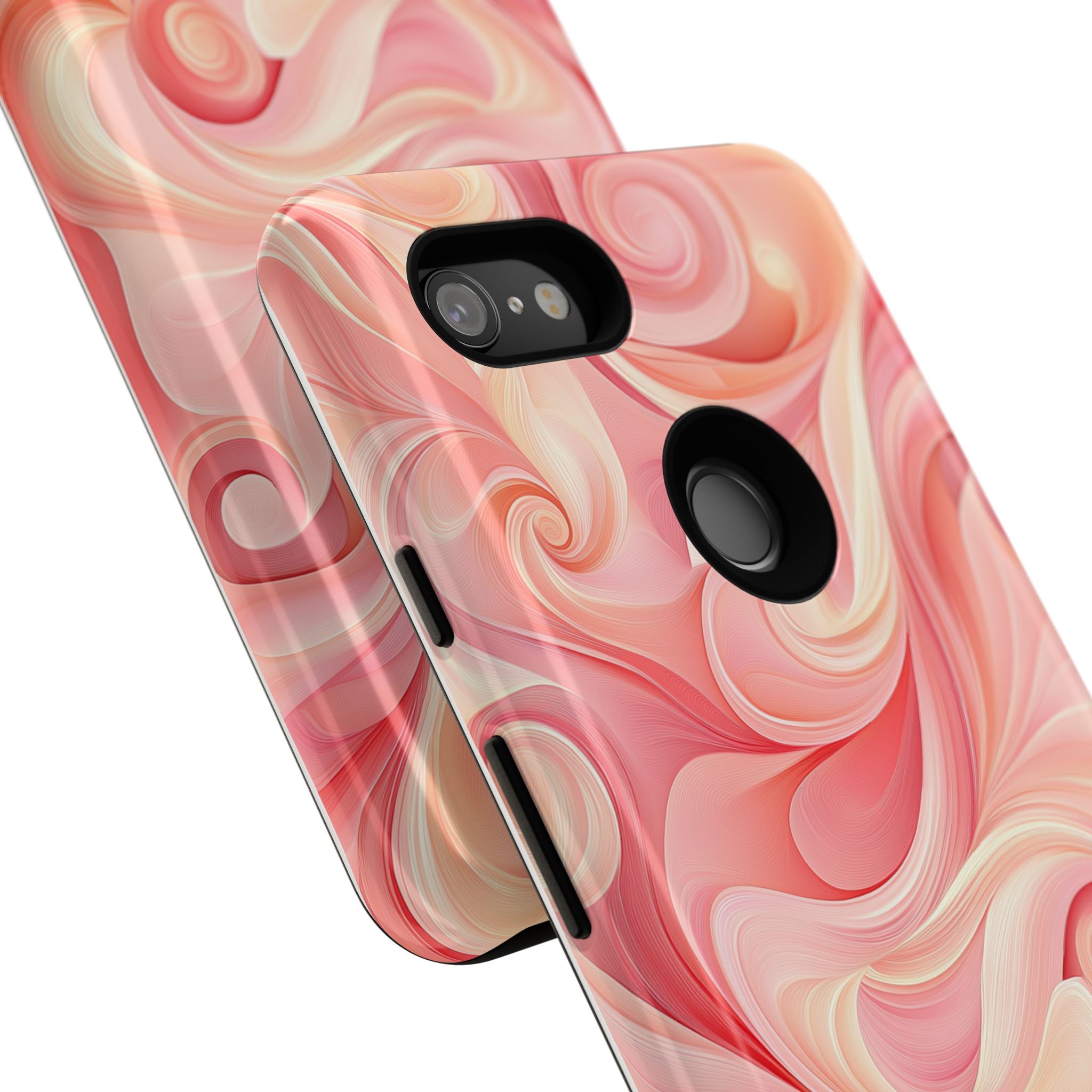 Stylish Phone Case - Tough Cases with Abstract Pink Swirls
