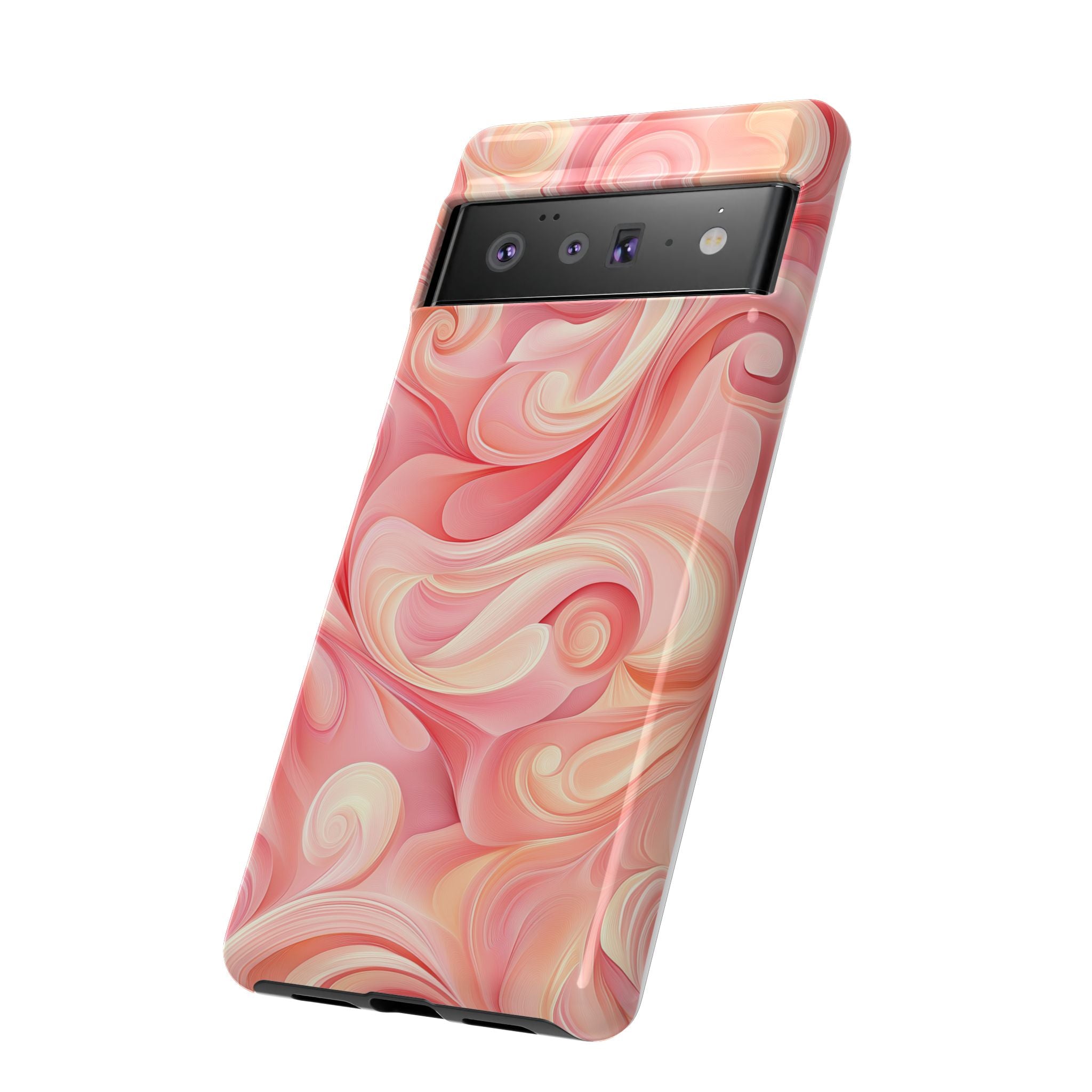 Stylish Phone Case - Tough Cases with Abstract Pink Swirls