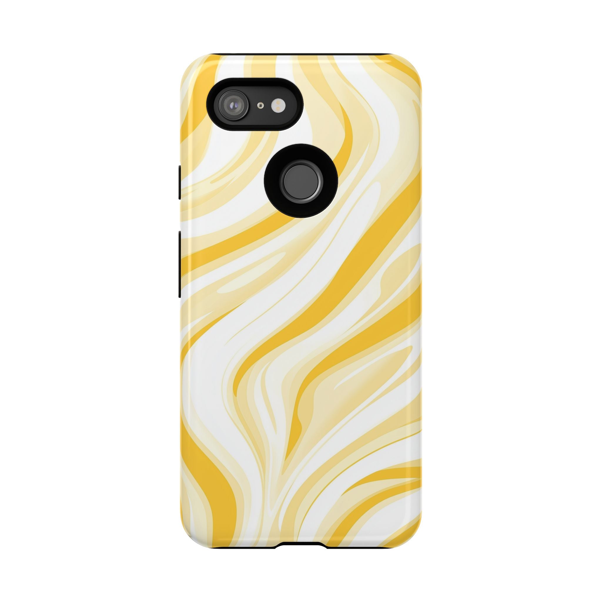 Stylish Phone Case with Yellow Marble Design