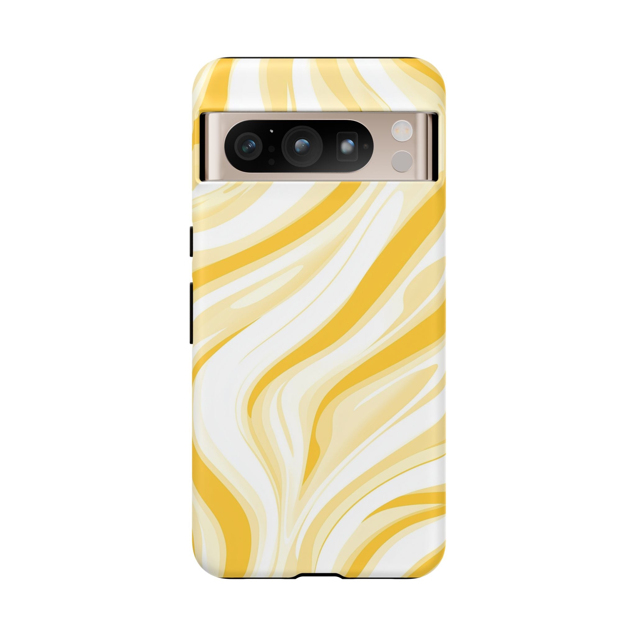 Stylish Phone Case with Yellow Marble Design