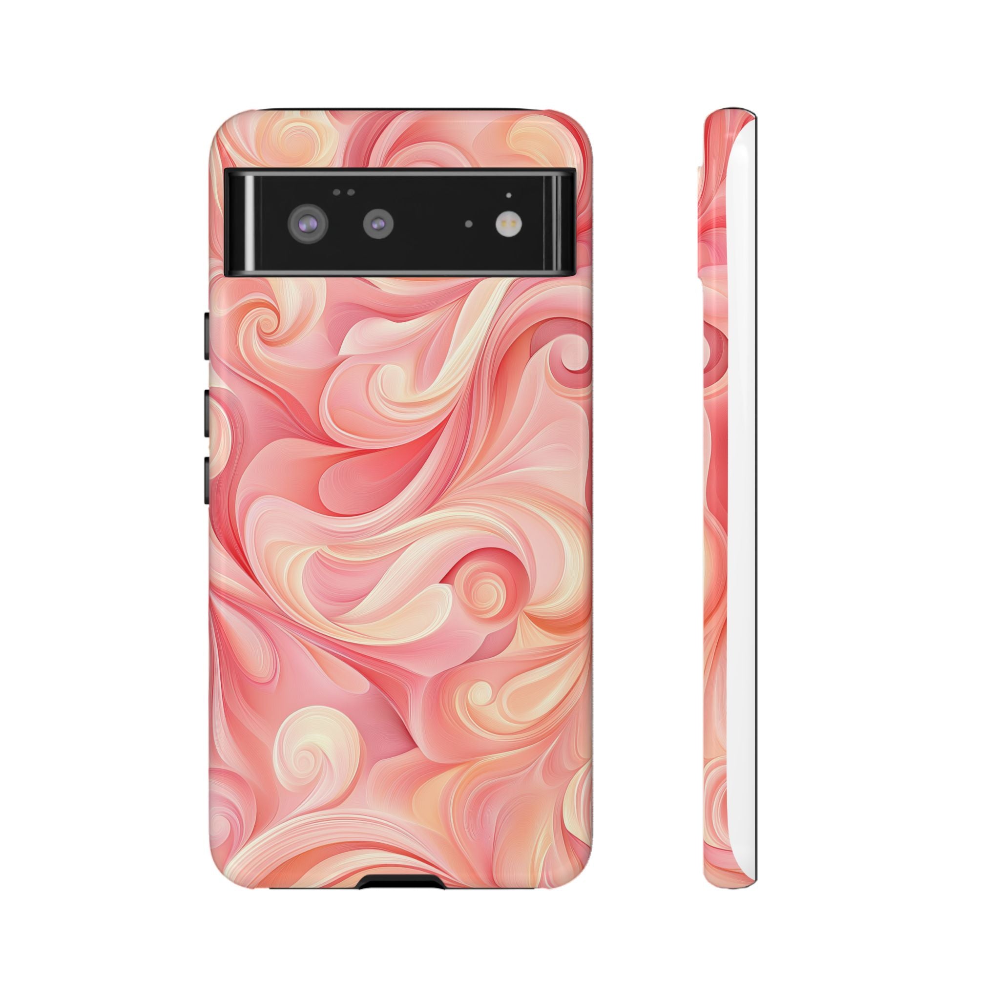 Stylish Phone Case - Tough Cases with Abstract Pink Swirls