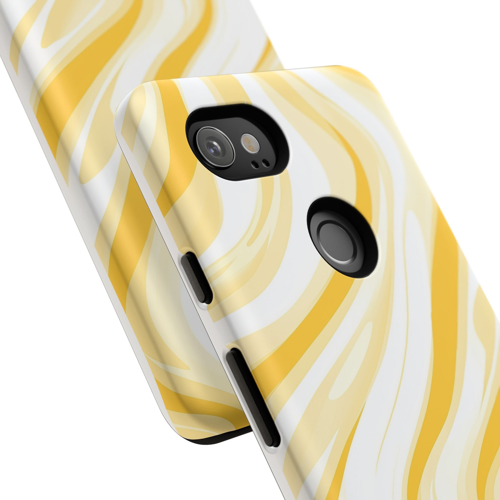 Stylish Phone Case with Yellow Marble Design