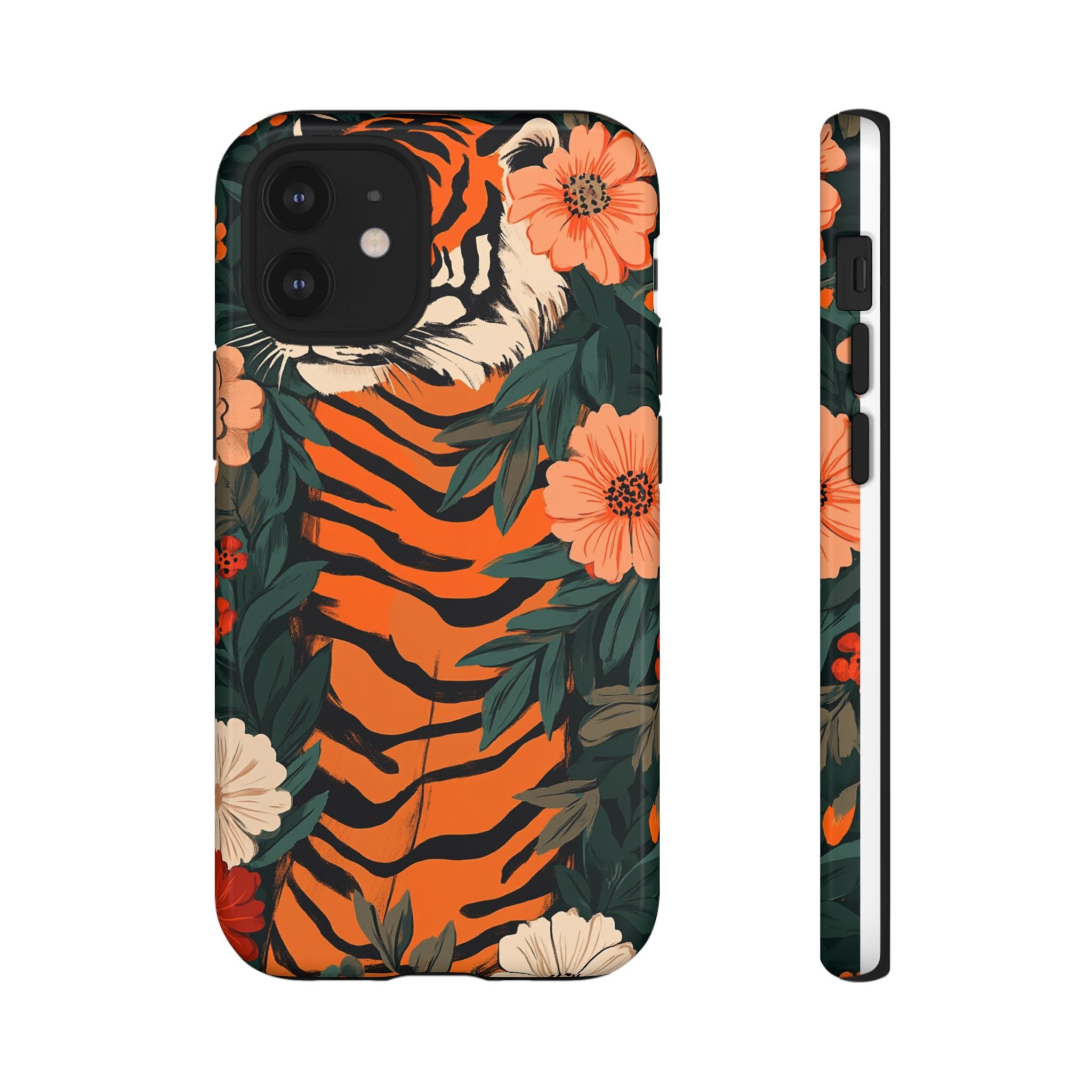 Tough Cases: Floral Tiger Phone Case