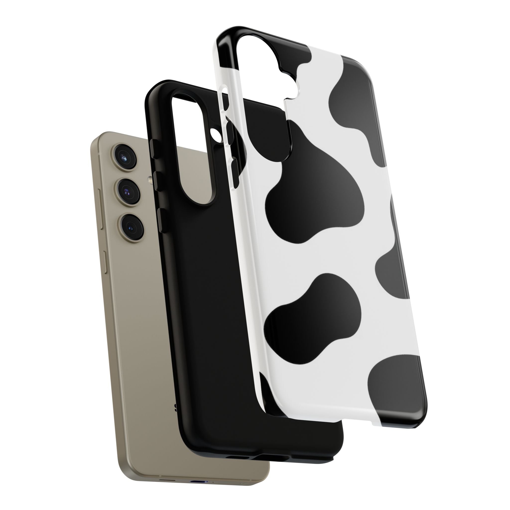 Black and White Cow Print Phone Case, Cute Tough Cases, Animal Print Case, Stylish Smartphone Accessories, Cow Lover Gift