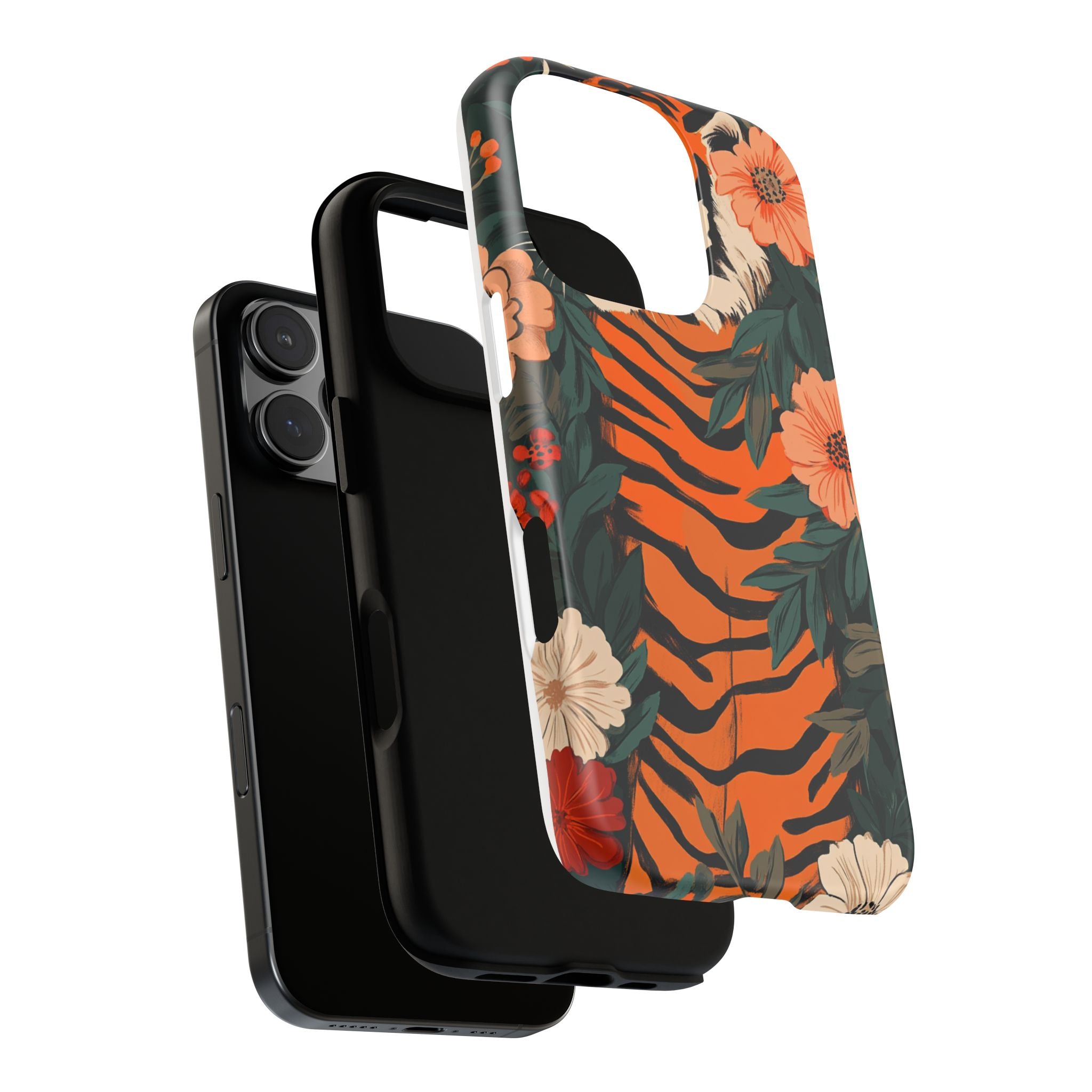 Tough Cases: Floral Tiger Phone Case