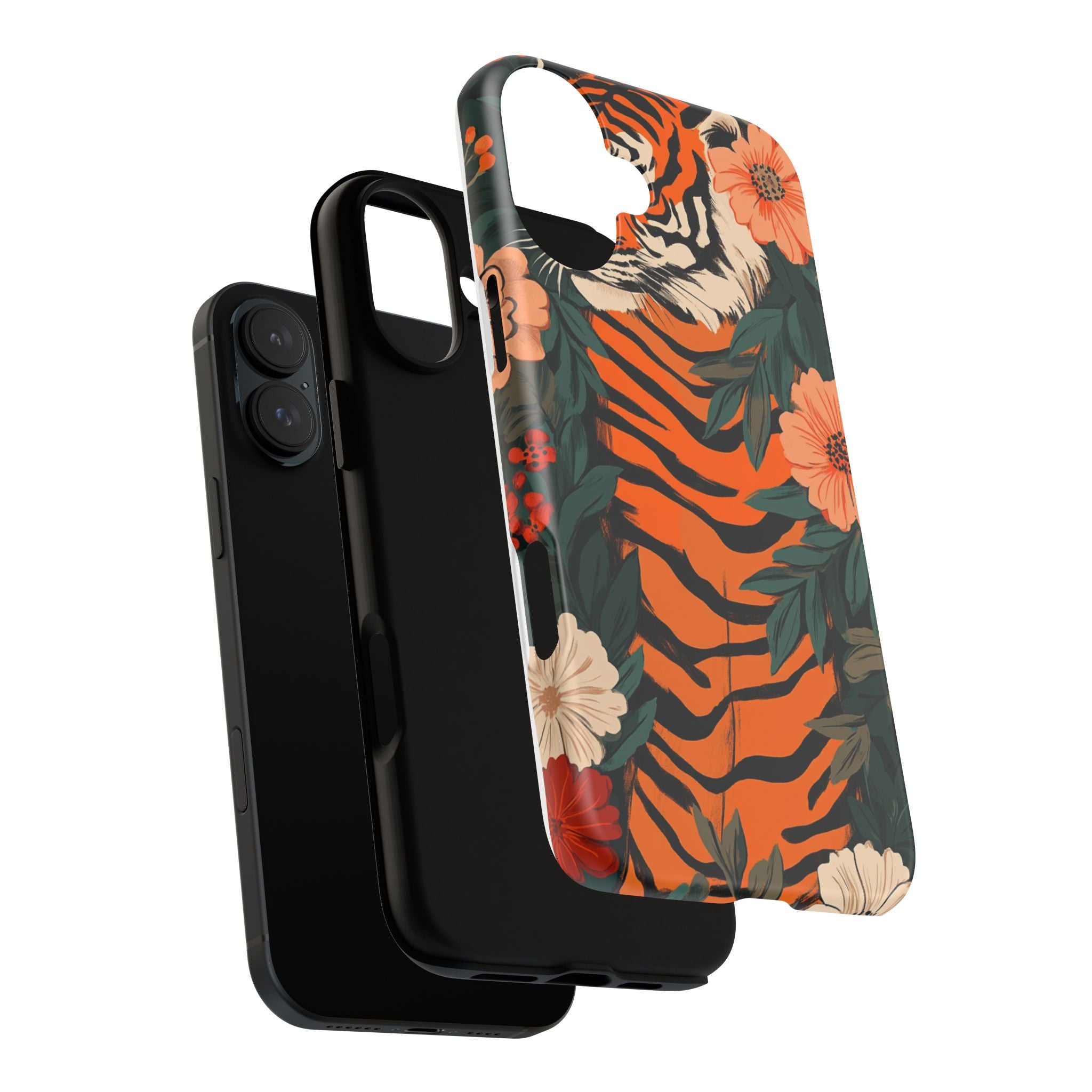 Tough Cases: Floral Tiger Phone Case
