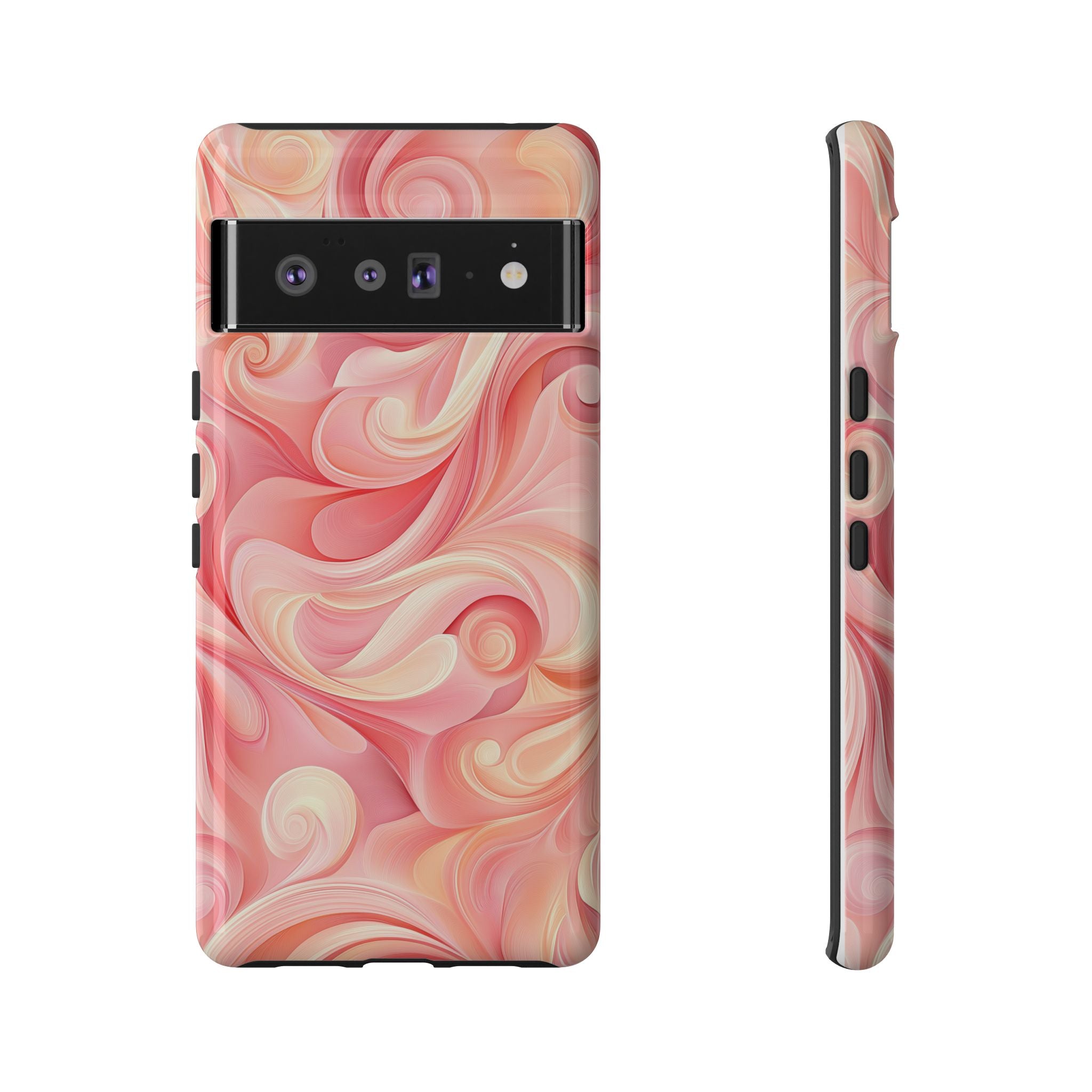 Stylish Phone Case - Tough Cases with Abstract Pink Swirls