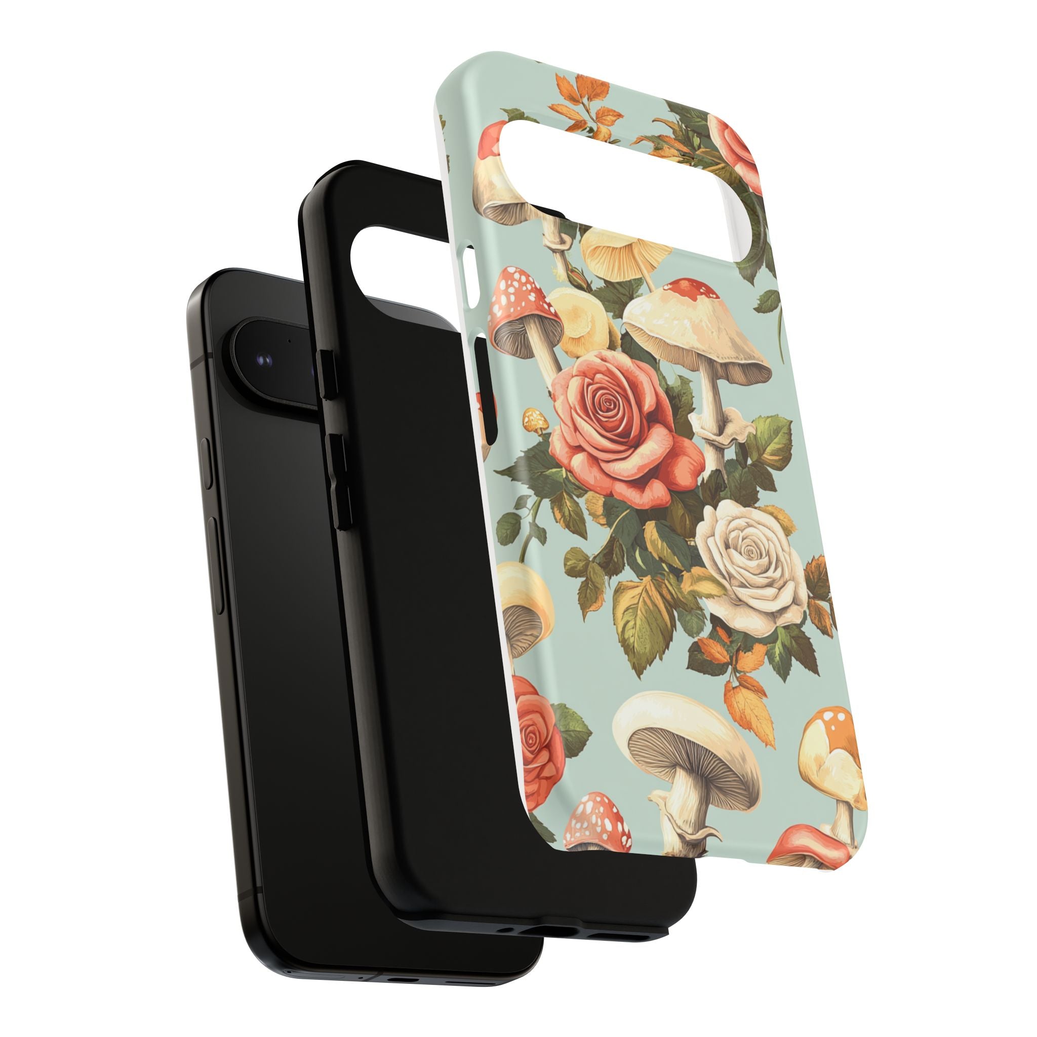 Floral Phone Case - Tough Cases with Mushroom and Rose