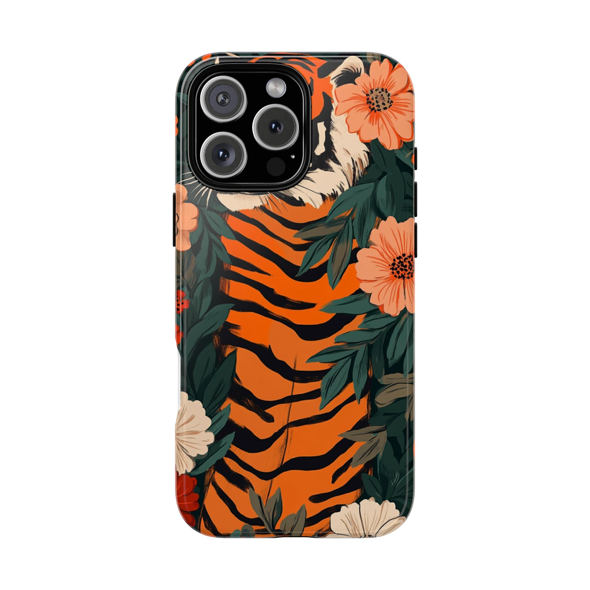 Tough Cases: Floral Tiger Phone Case