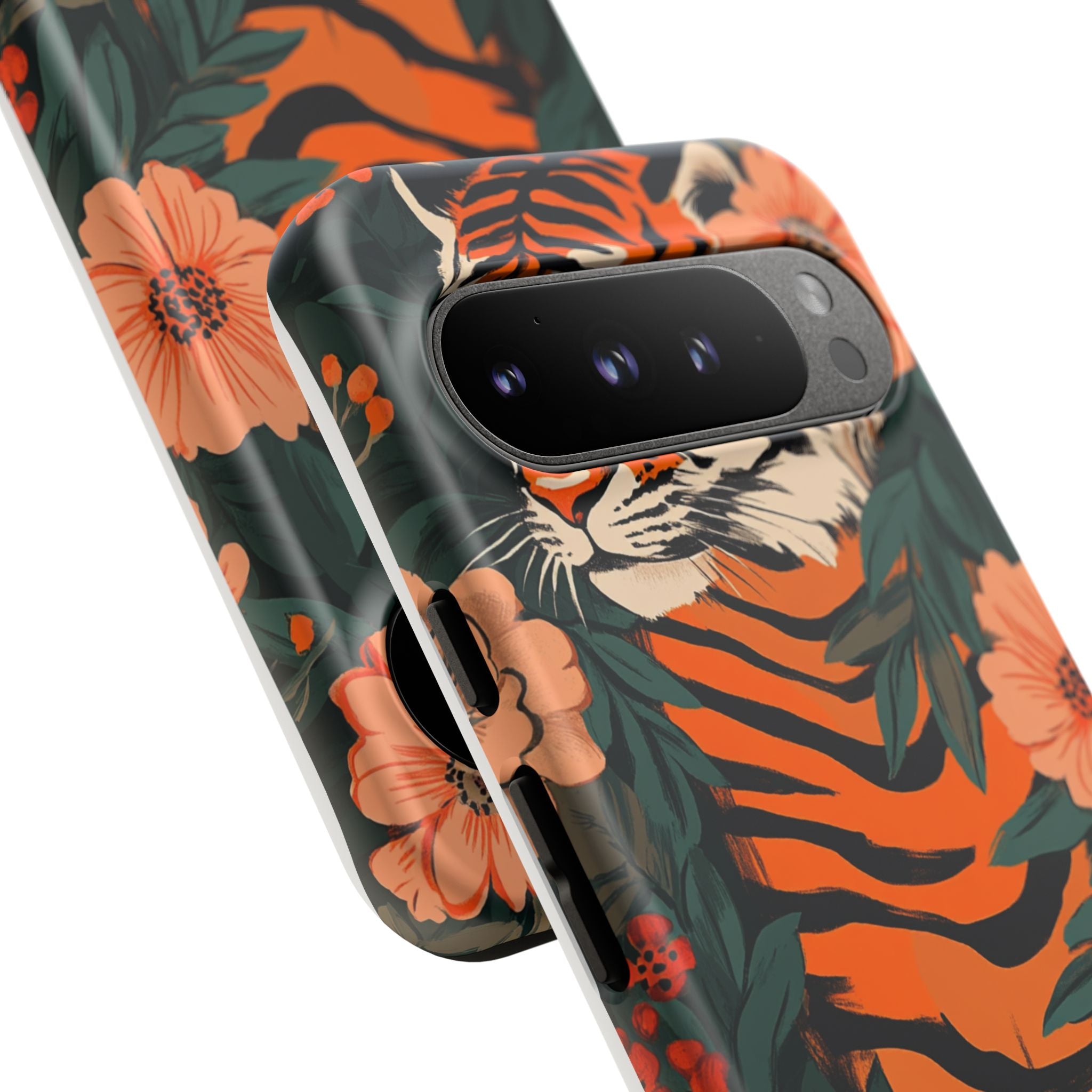 Tough Cases: Floral Tiger Phone Case