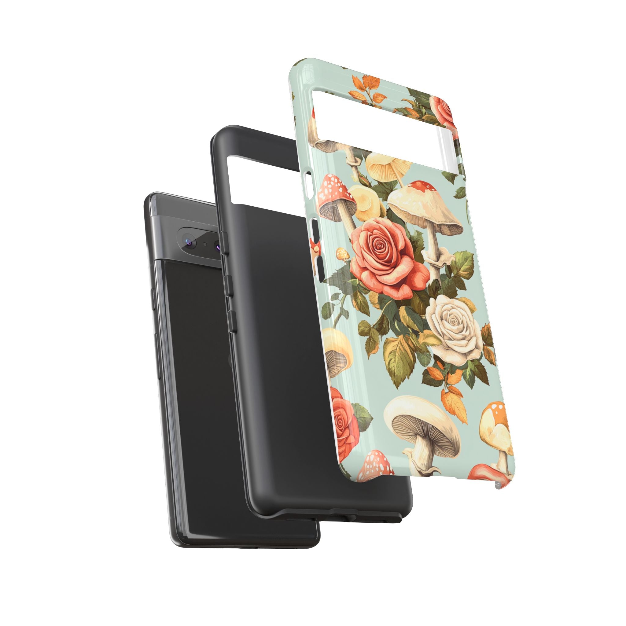 Floral Phone Case - Tough Cases with Mushroom and Rose
