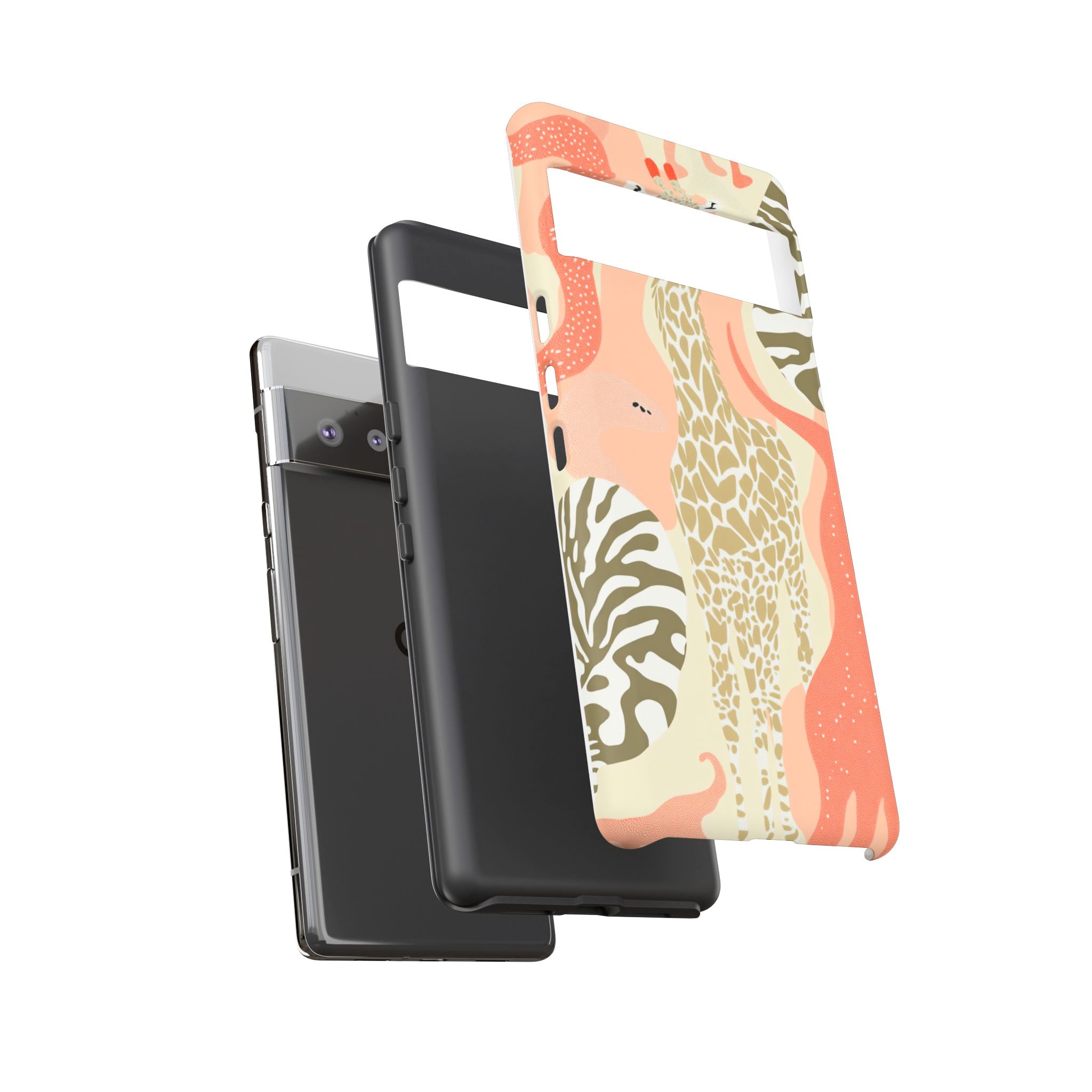 Stylish Phone Case with Giraffe and Abstract Design