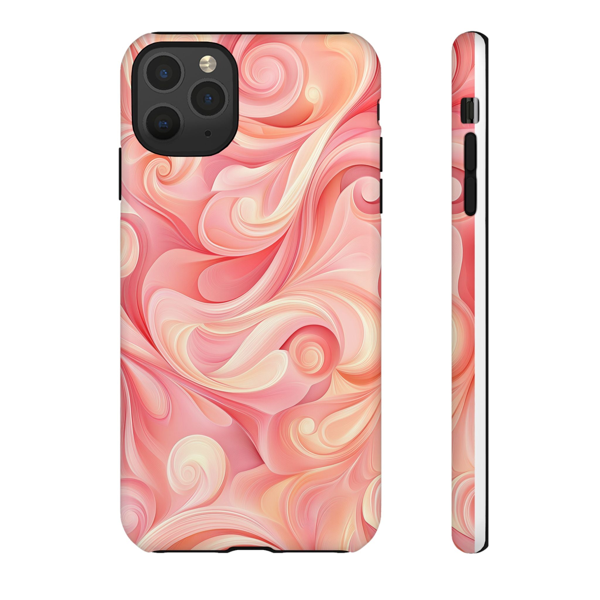Stylish Phone Case - Tough Cases with Abstract Pink Swirls
