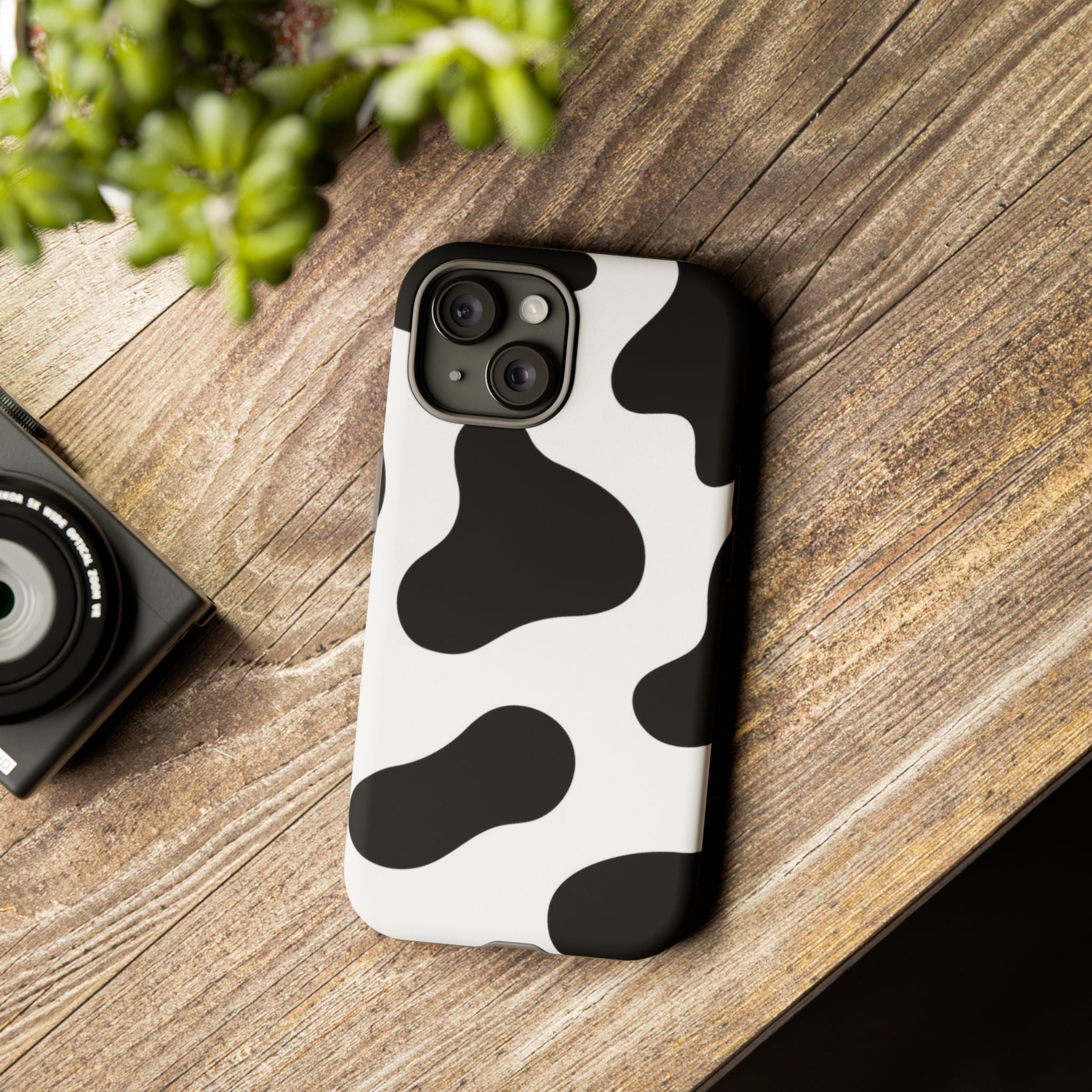 Black and White Cow Print Phone Case, Cute Tough Cases, Animal Print Case, Stylish Smartphone Accessories, Cow Lover Gift