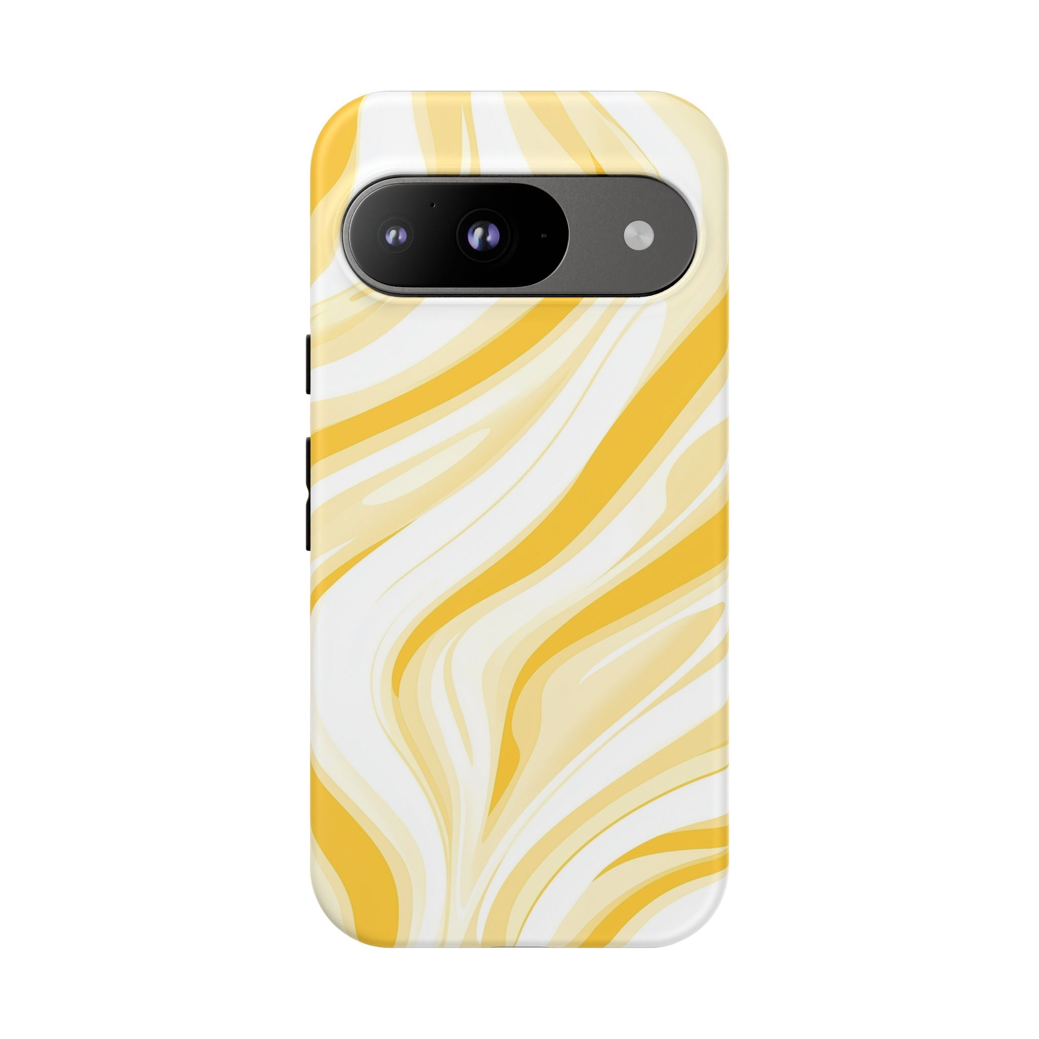 Stylish Phone Case with Yellow Marble Design