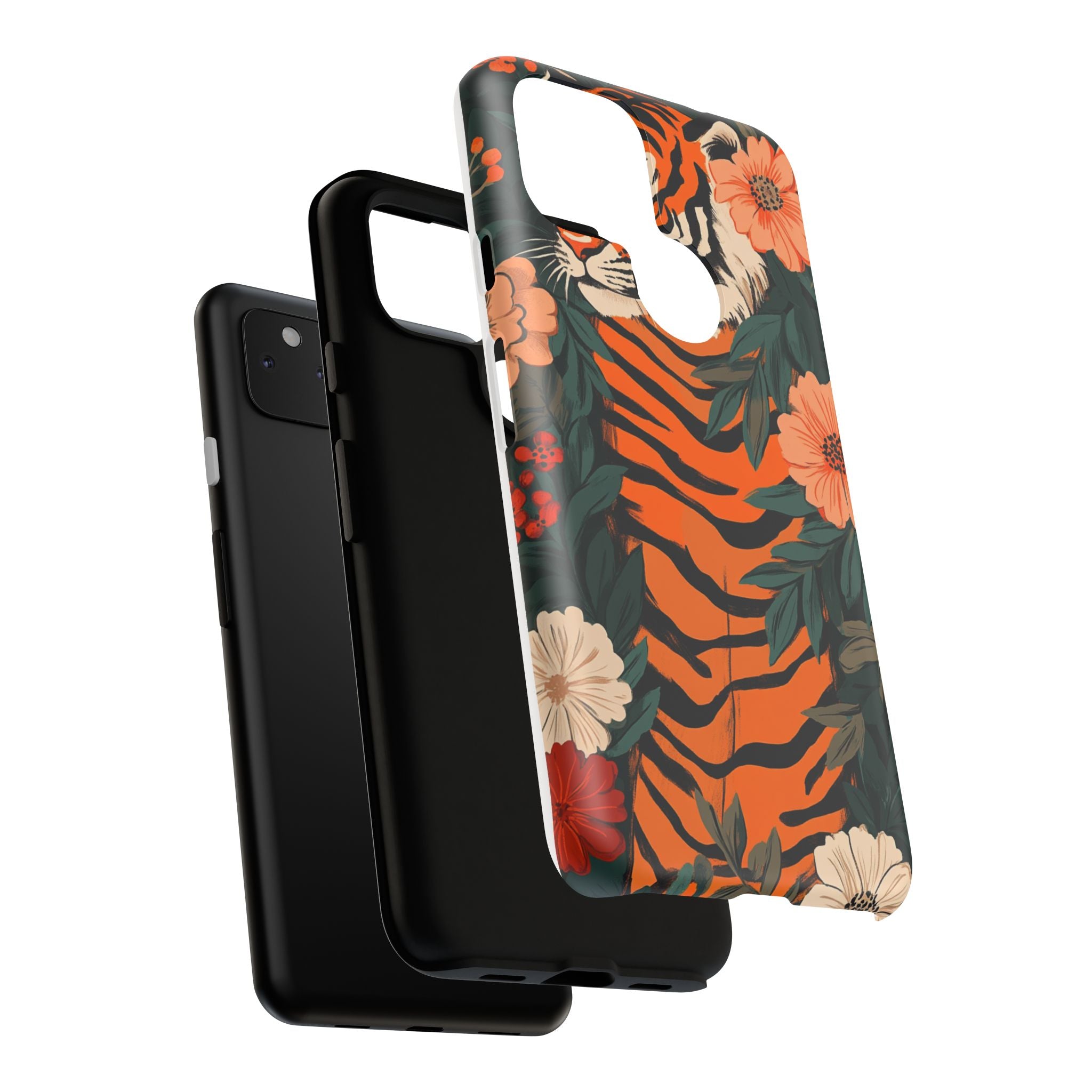 Tough Cases: Floral Tiger Phone Case