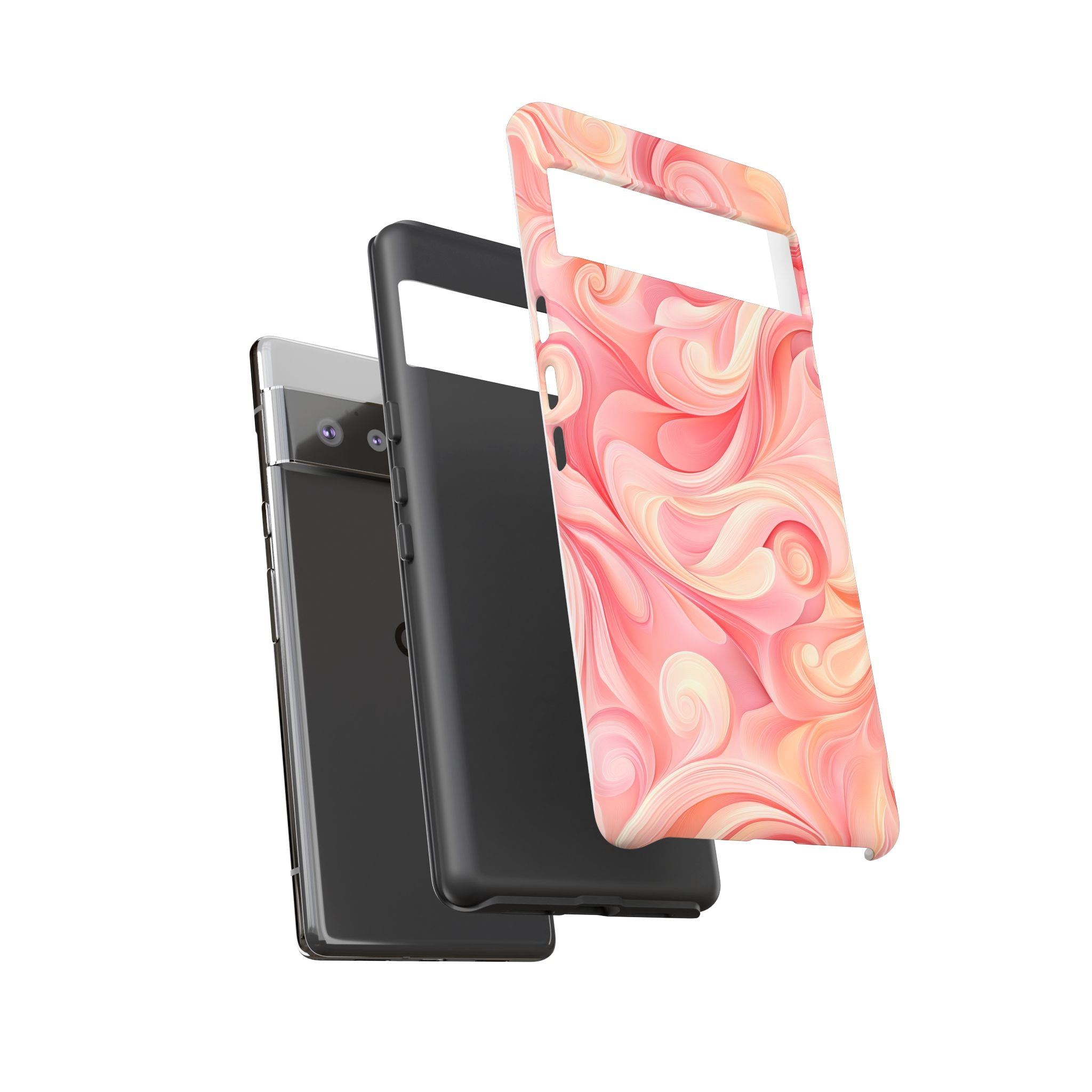 Stylish Phone Case - Tough Cases with Abstract Pink Swirls