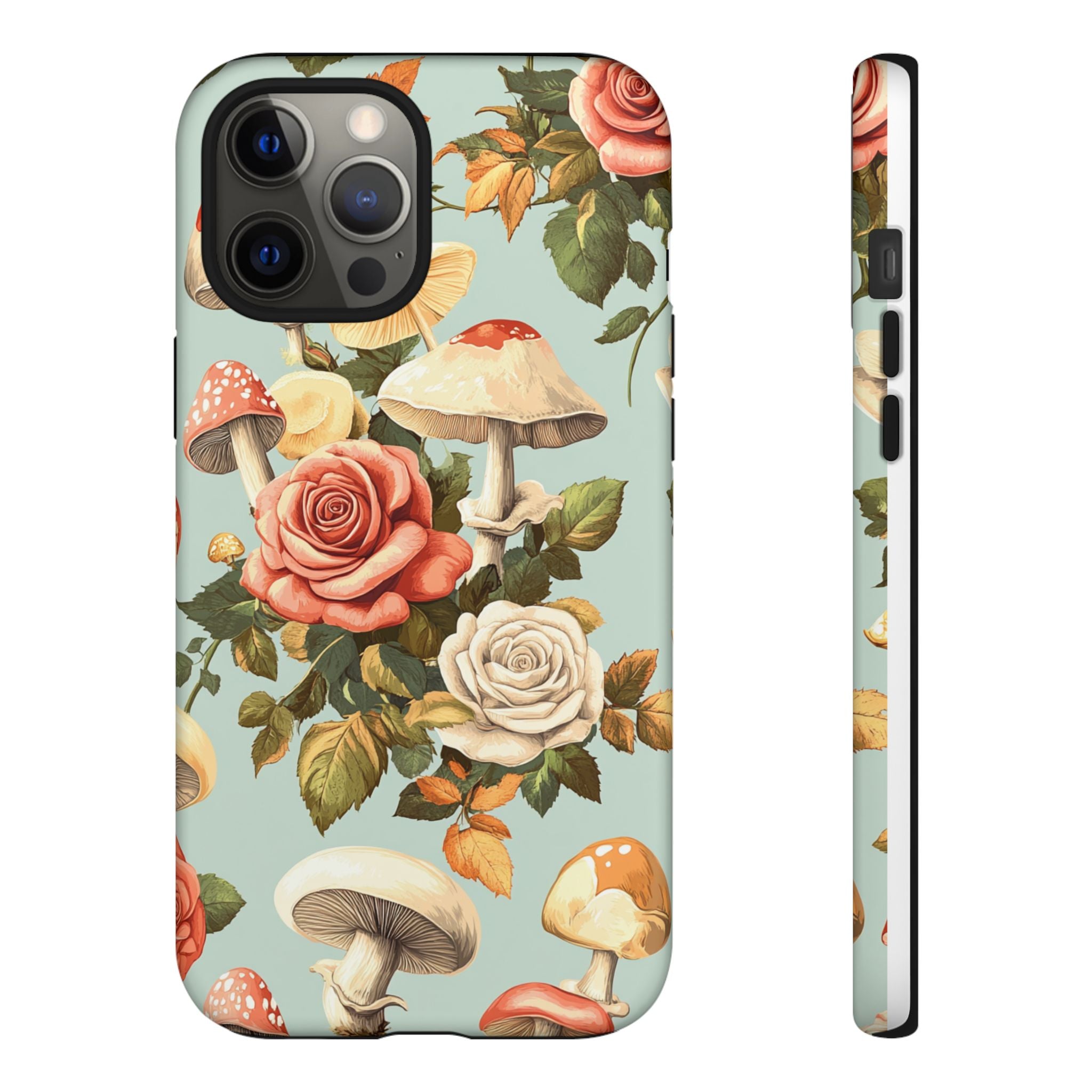 Floral Phone Case - Tough Cases with Mushroom and Rose