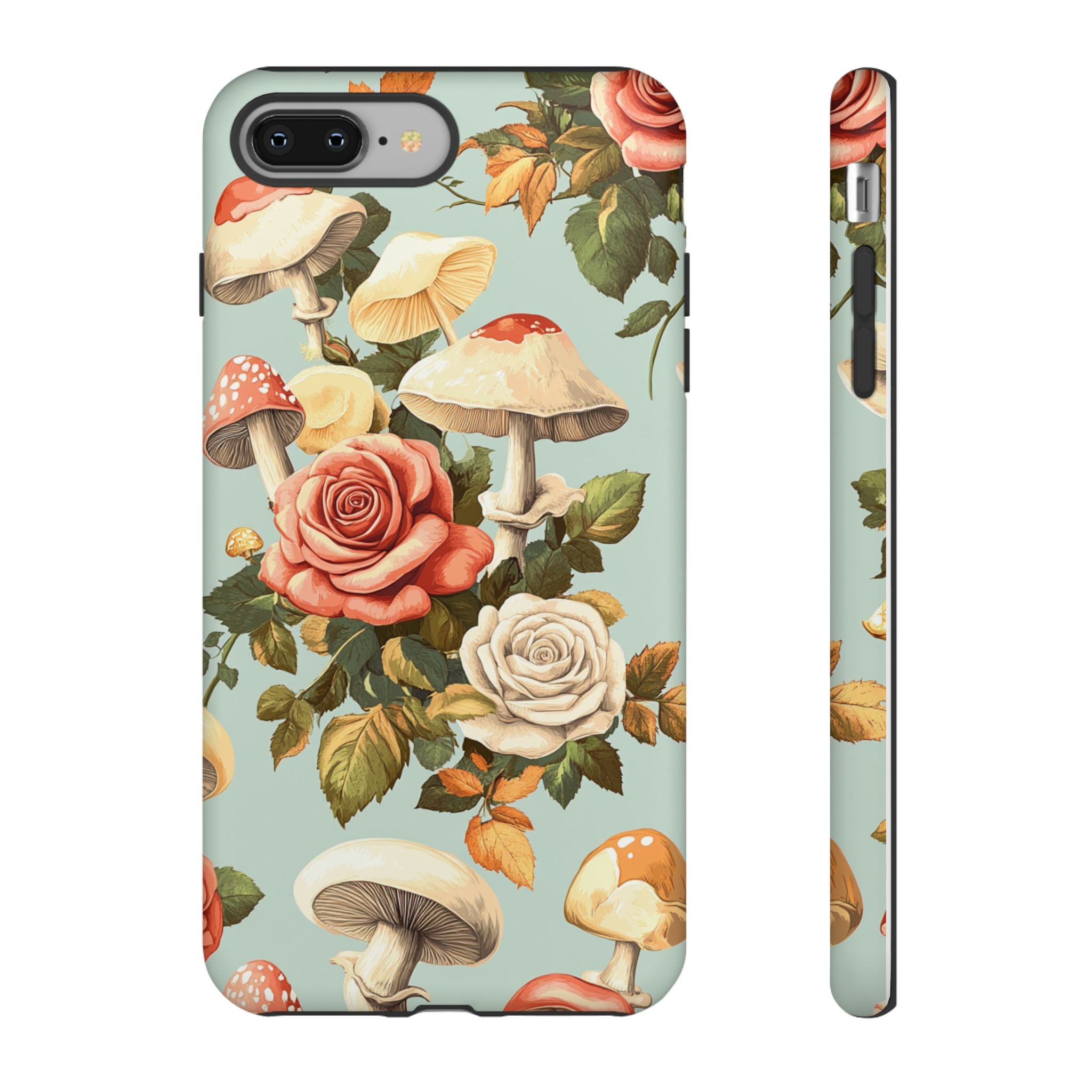 Floral Phone Case - Tough Cases with Mushroom and Rose