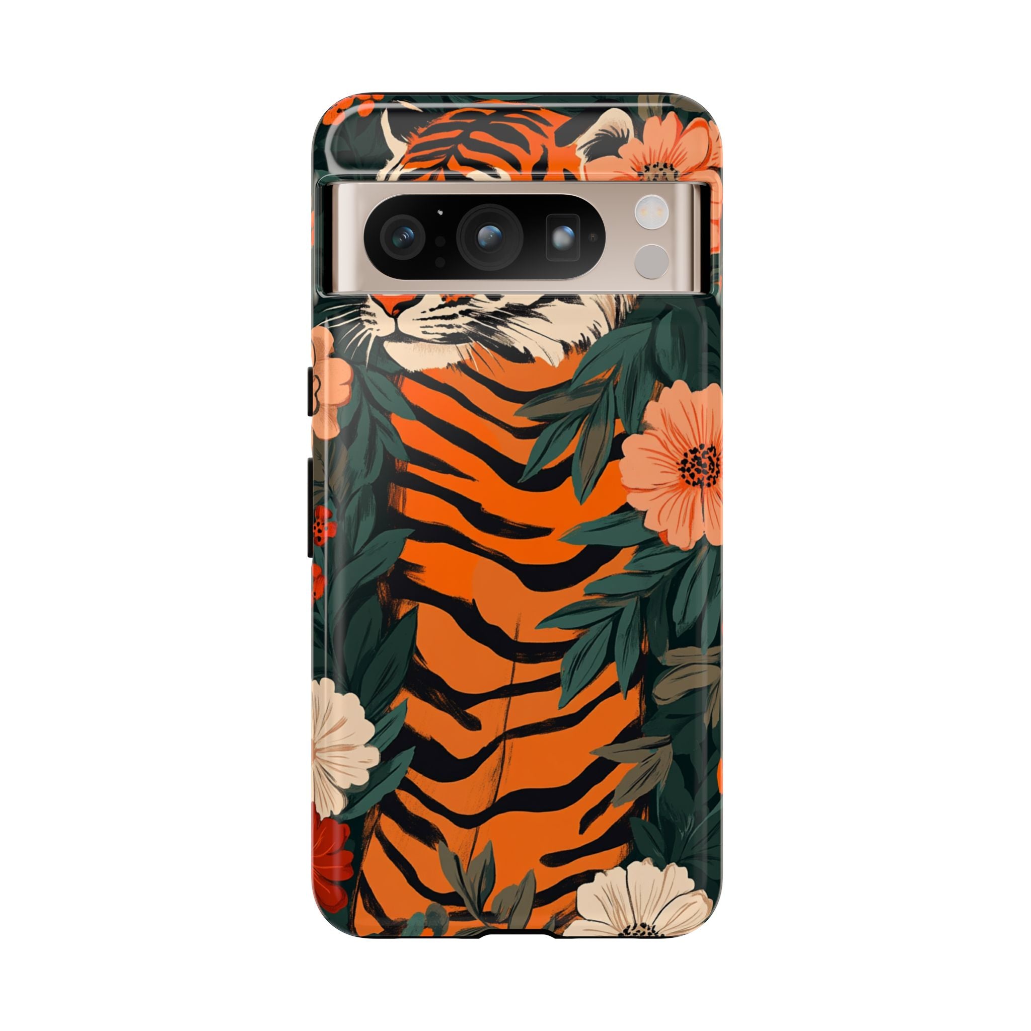 Tough Cases: Floral Tiger Phone Case