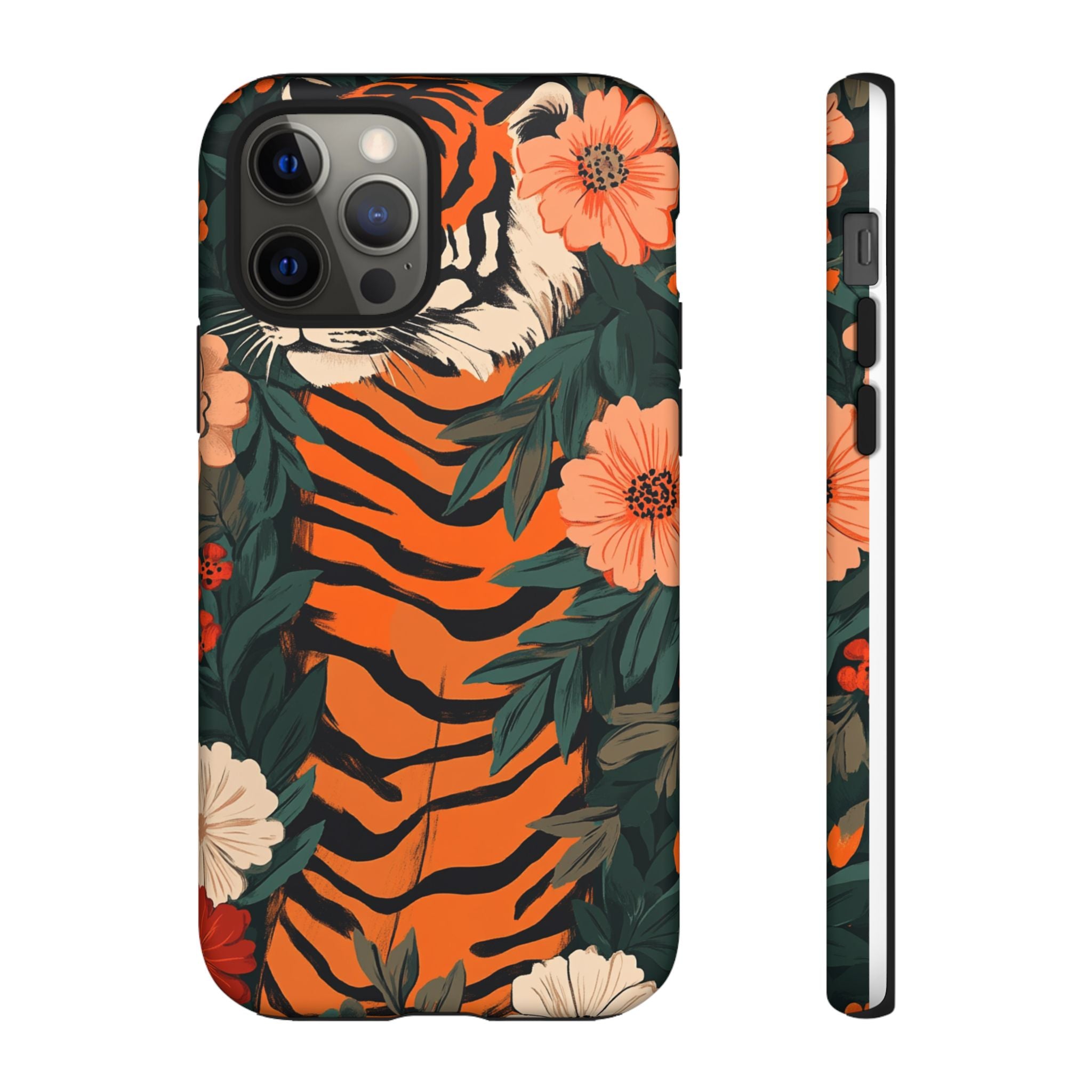 Tough Cases: Floral Tiger Phone Case