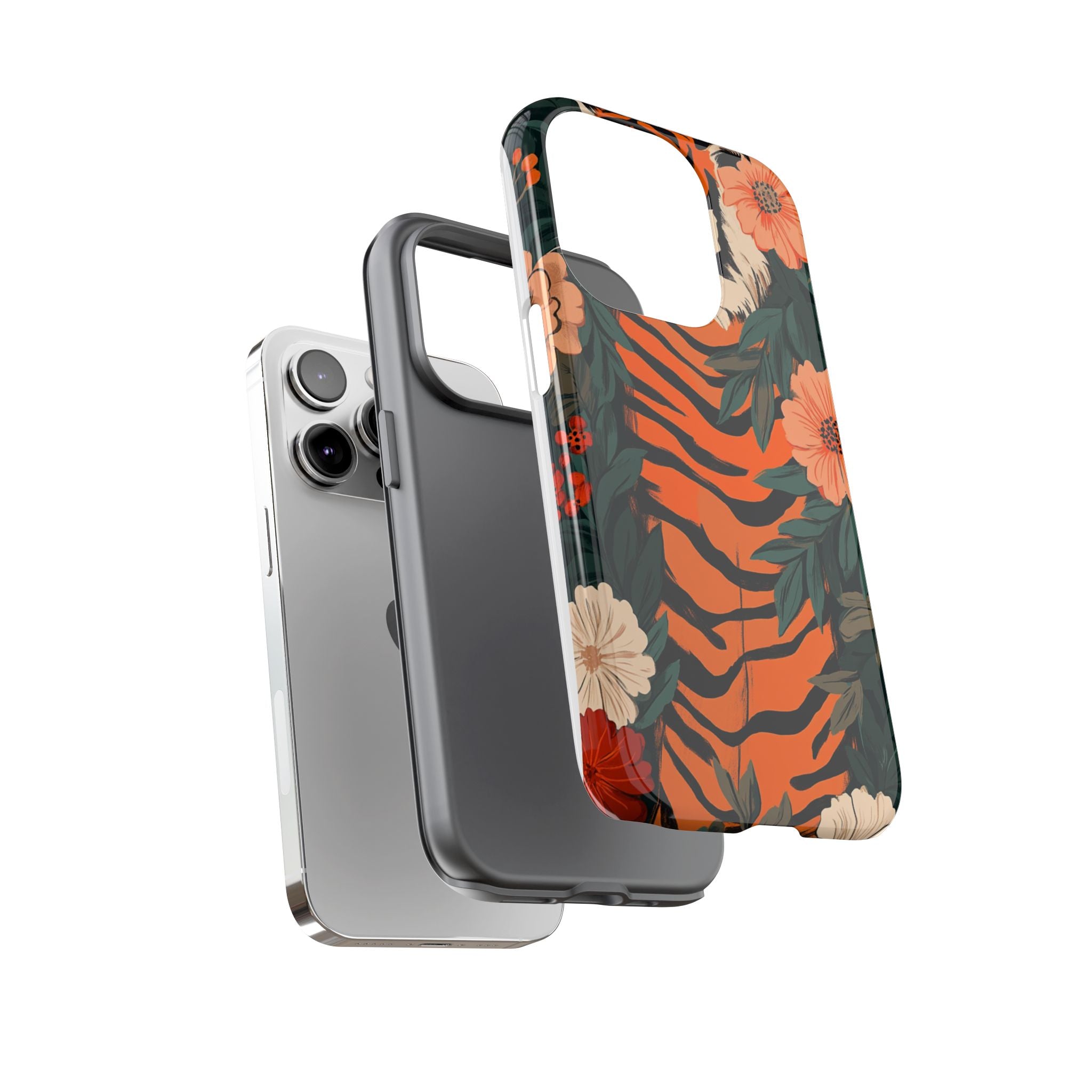 Tough Cases: Floral Tiger Phone Case