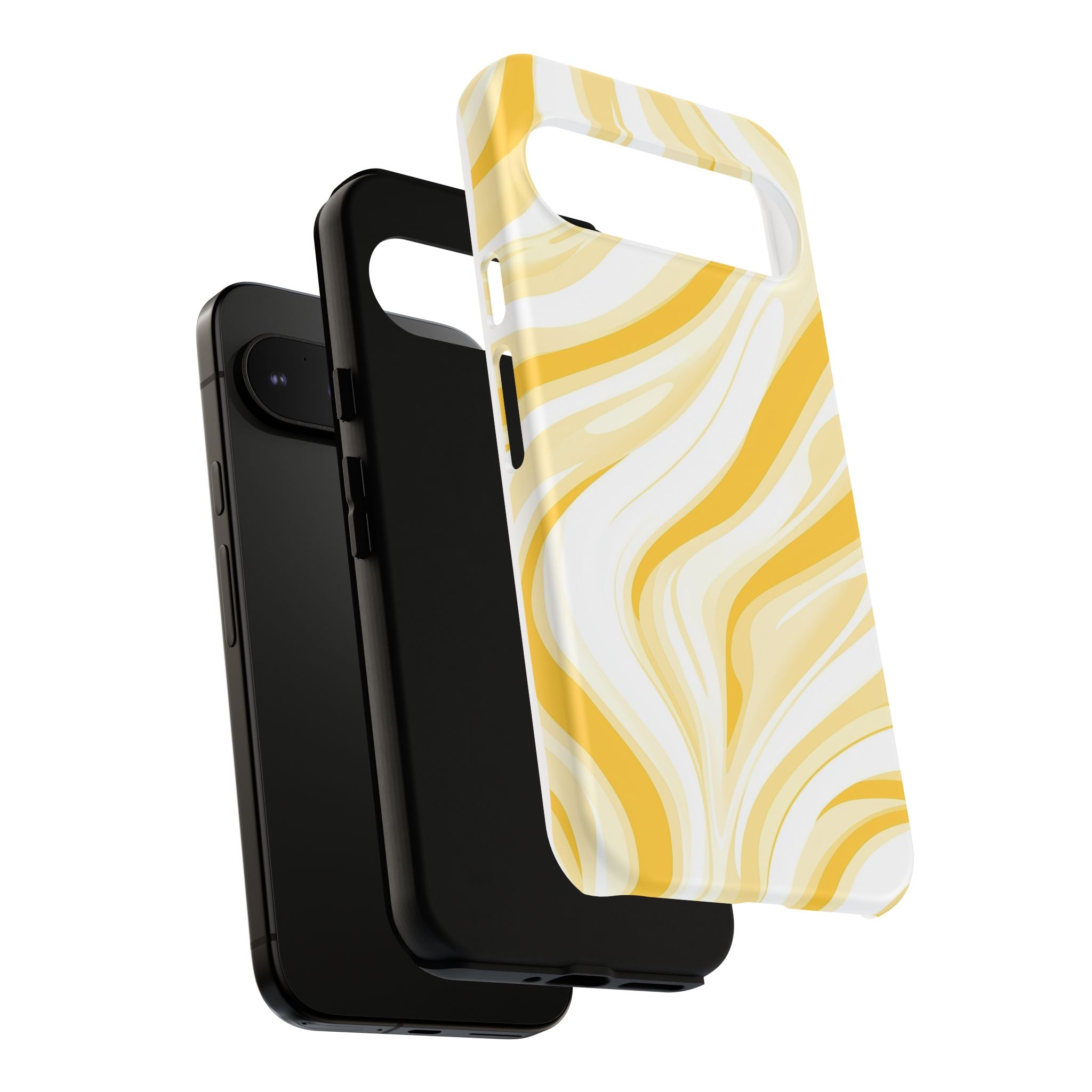 Stylish Phone Case with Yellow Marble Design