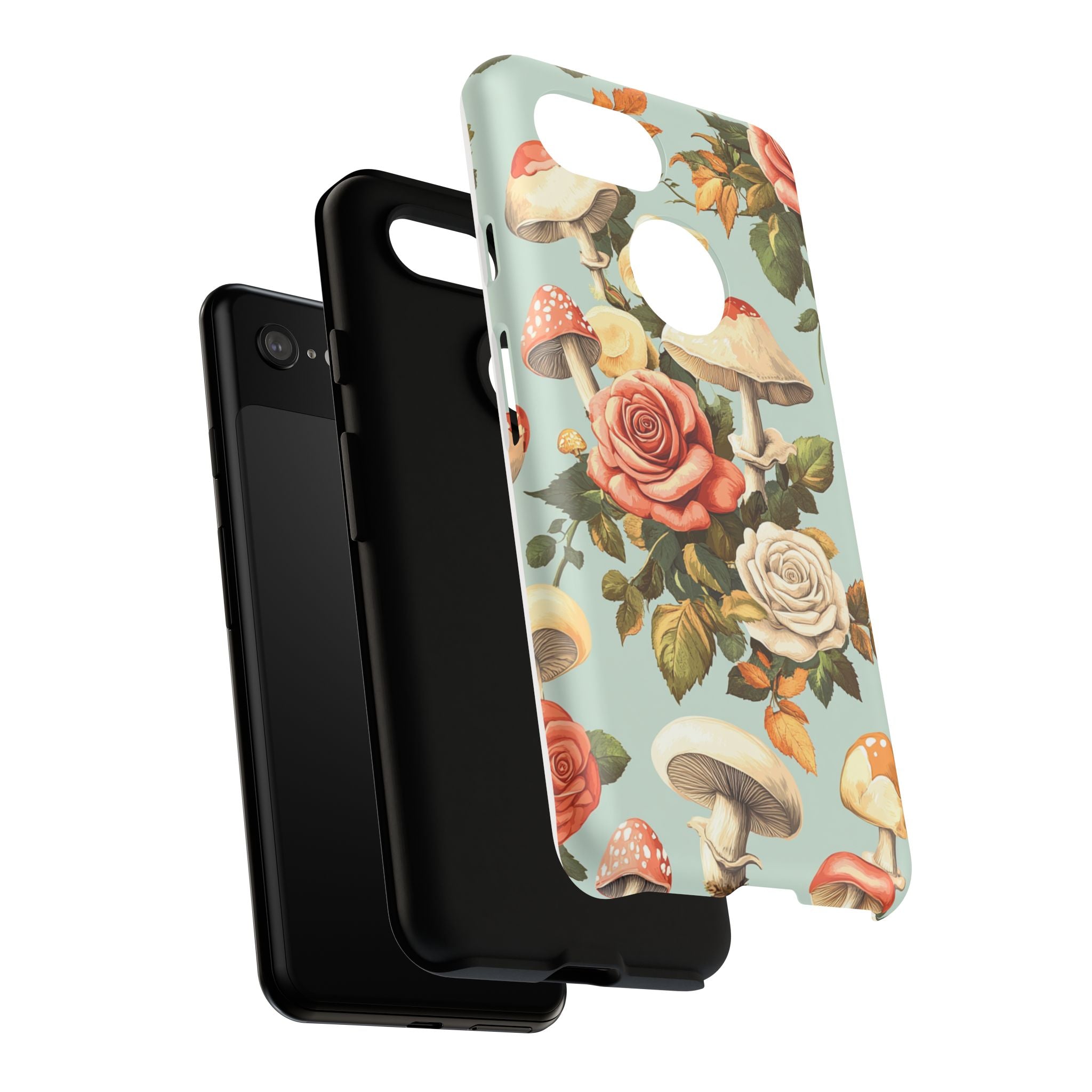 Floral Phone Case - Tough Cases with Mushroom and Rose