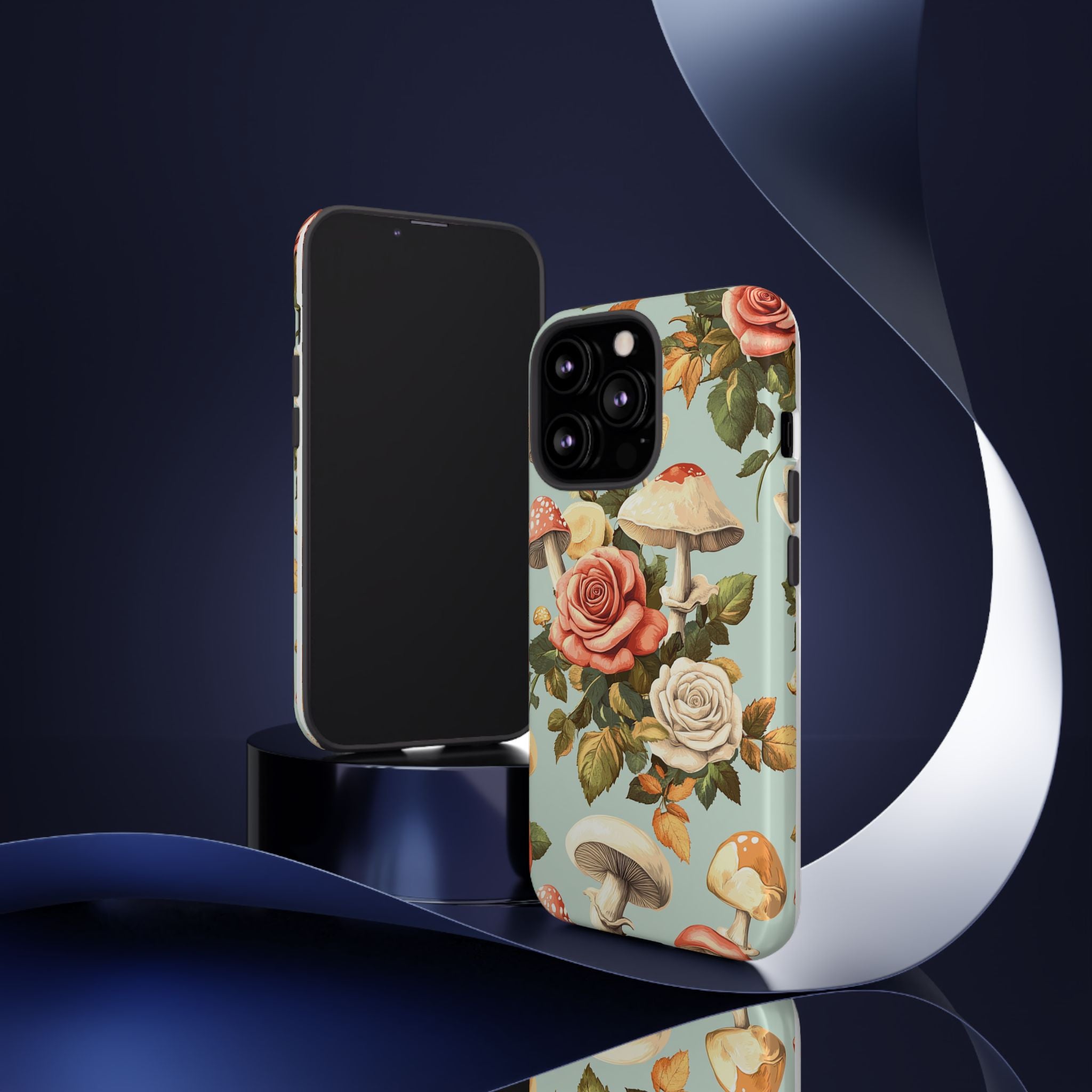 Floral Phone Case - Tough Cases with Mushroom and Rose