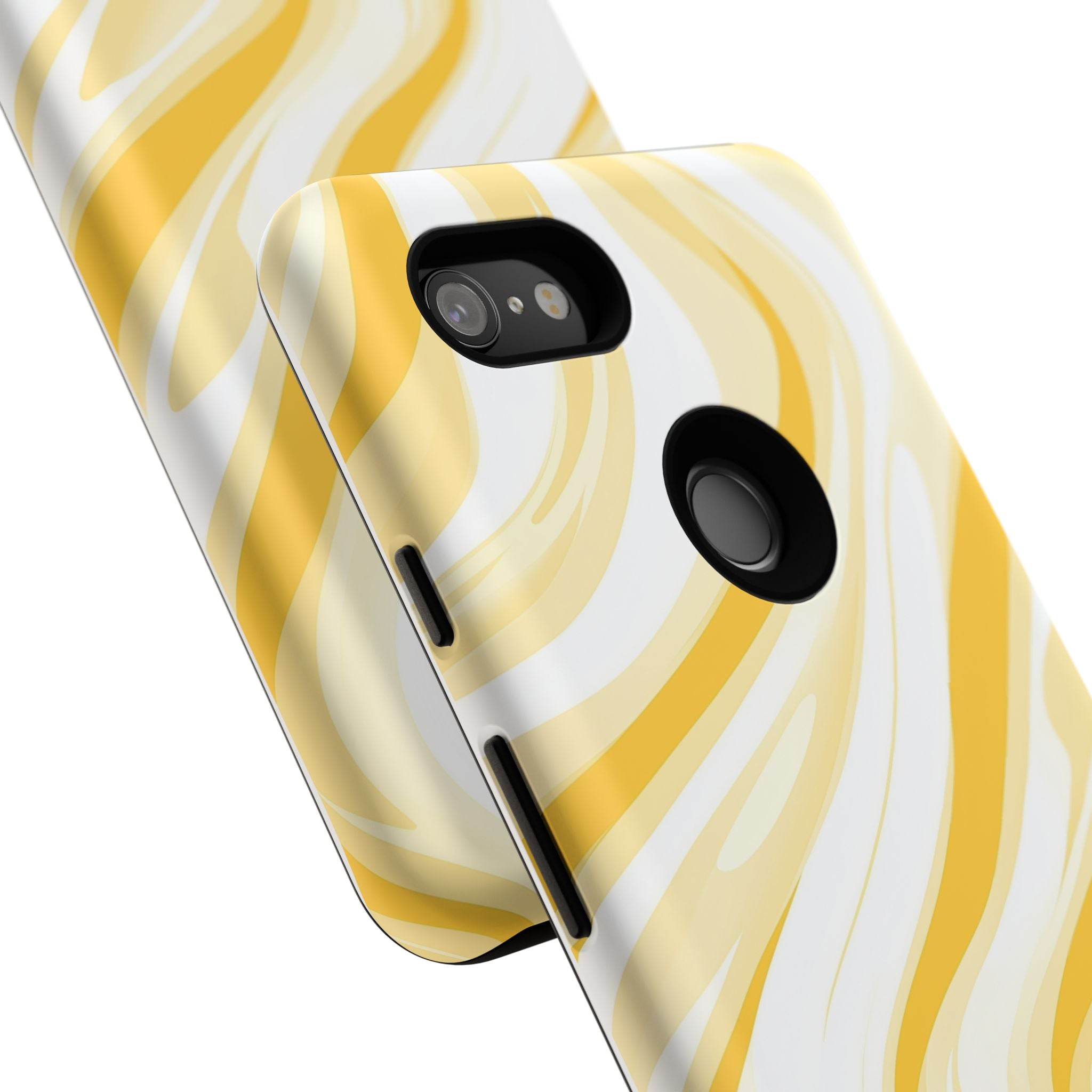 Stylish Phone Case with Yellow Marble Design