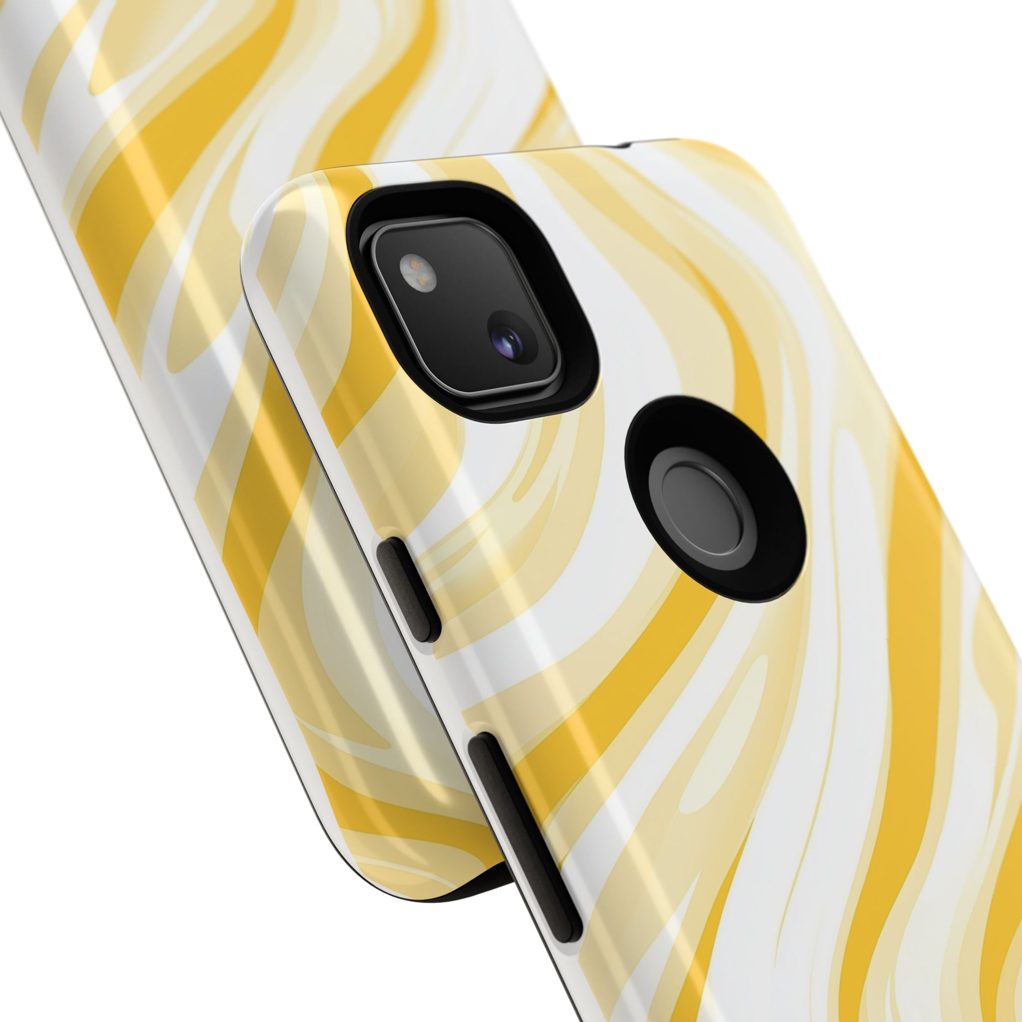 Stylish Phone Case with Yellow Marble Design