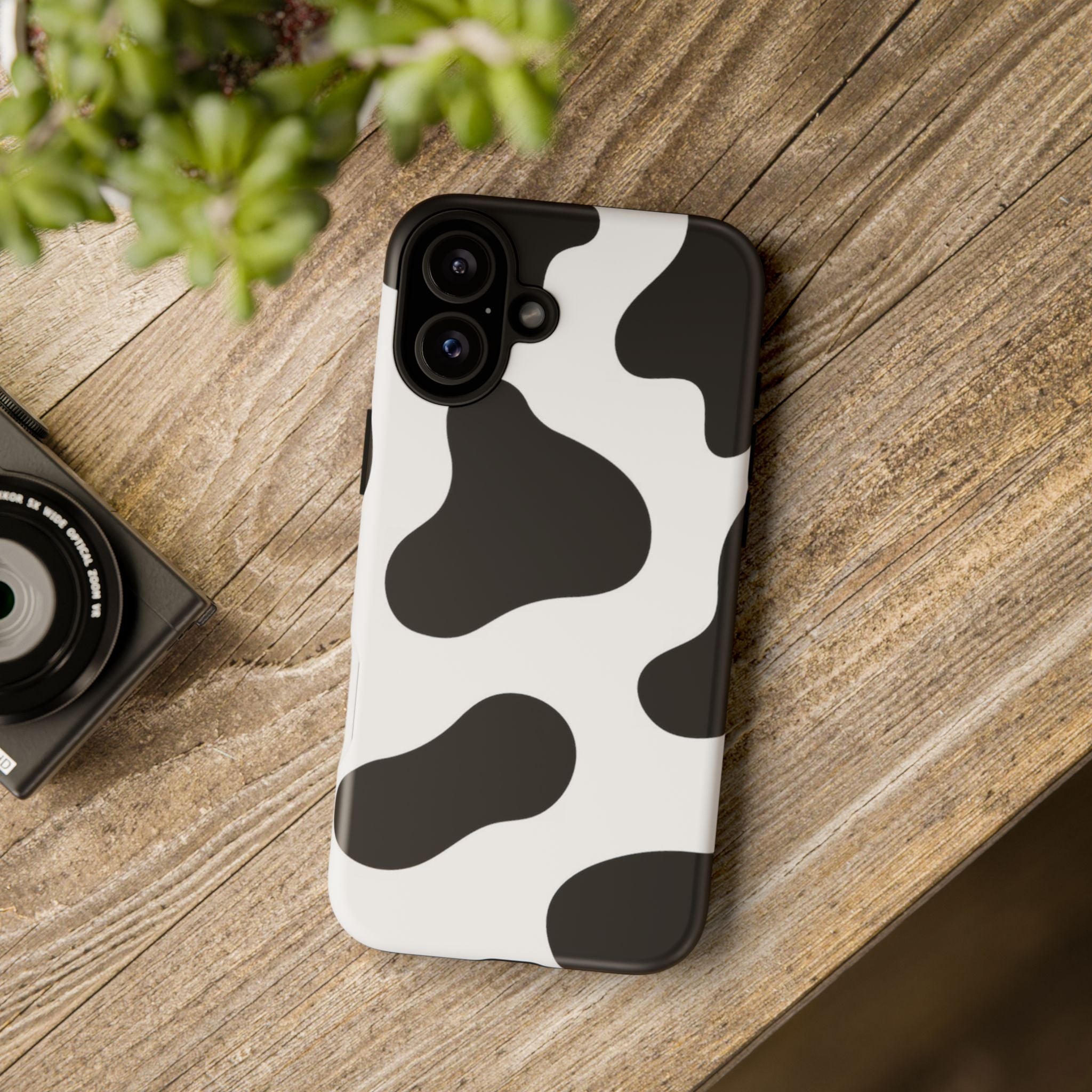 Black and White Cow Print Phone Case, Cute Tough Cases, Animal Print Case, Stylish Smartphone Accessories, Cow Lover Gift