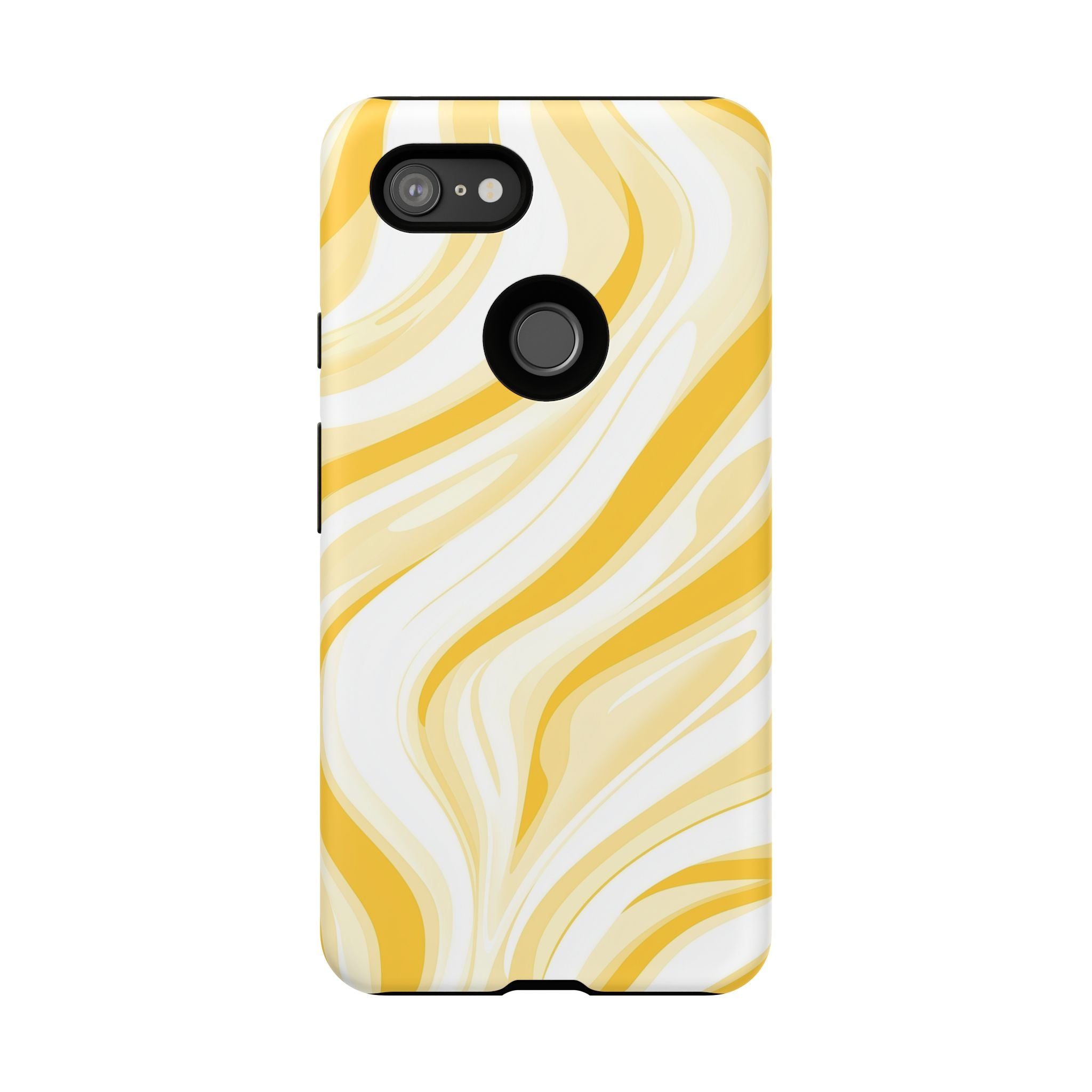 Stylish Phone Case with Yellow Marble Design