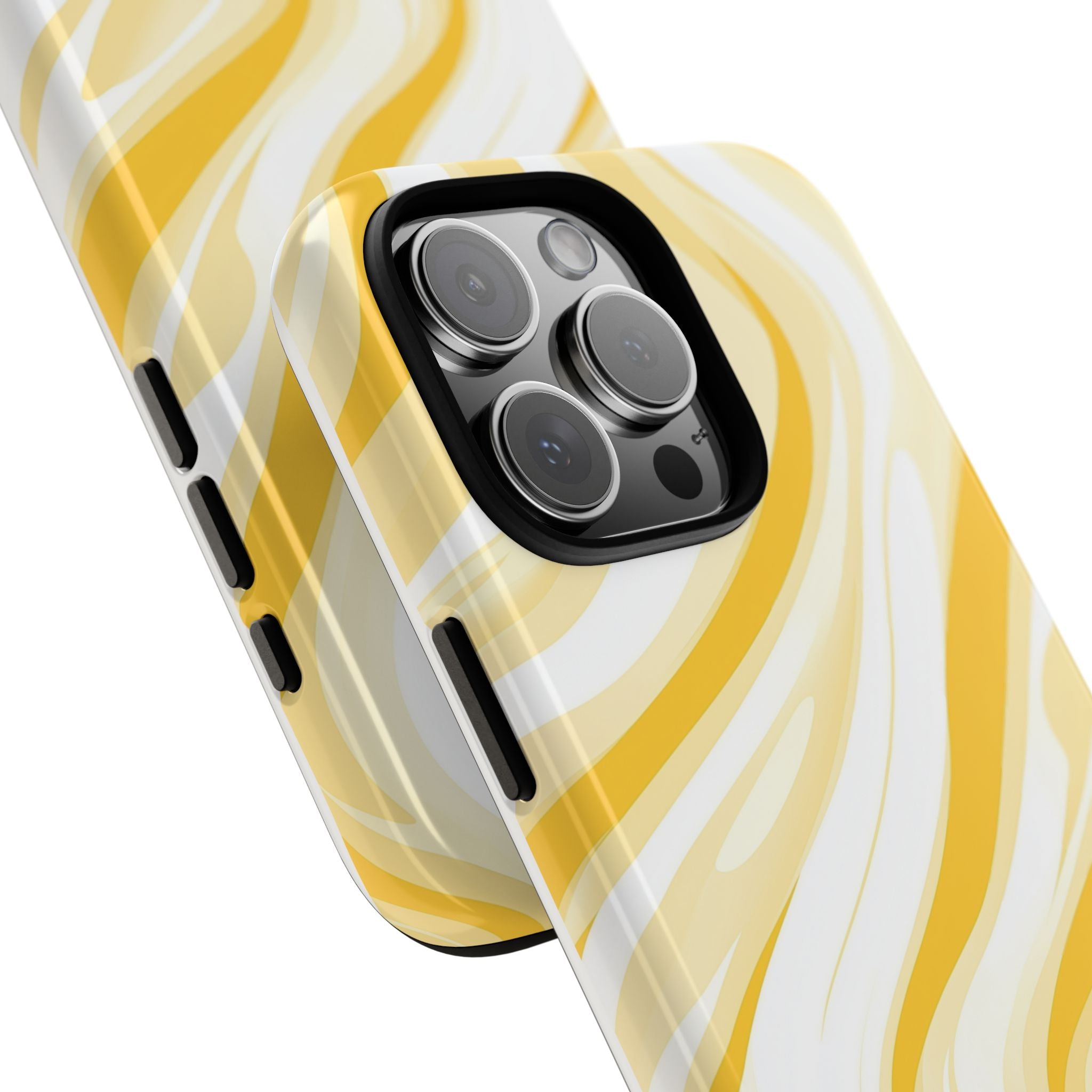 Stylish Phone Case with Yellow Marble Design